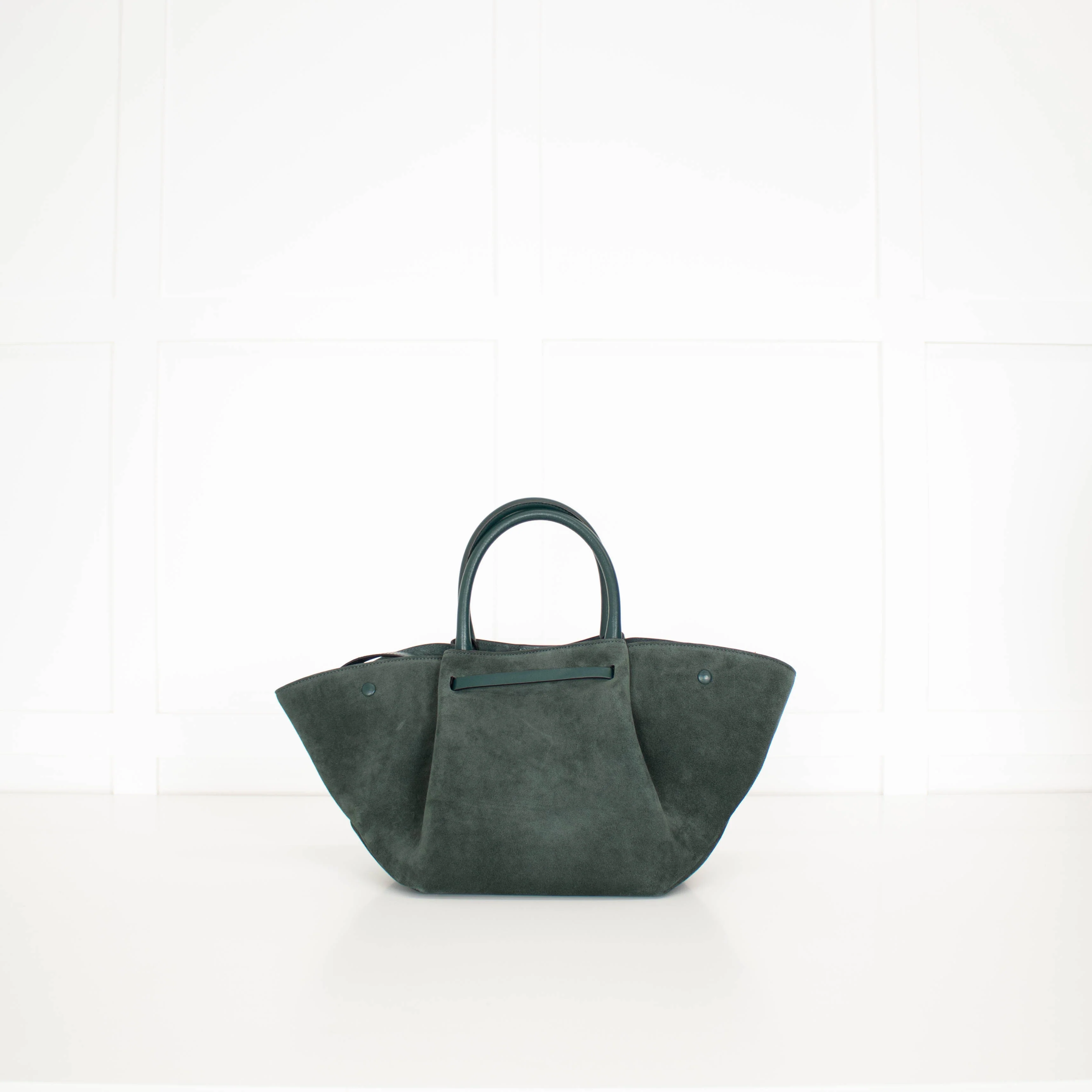 DeMeiller Green Suede Midi New York Tote - Image 8