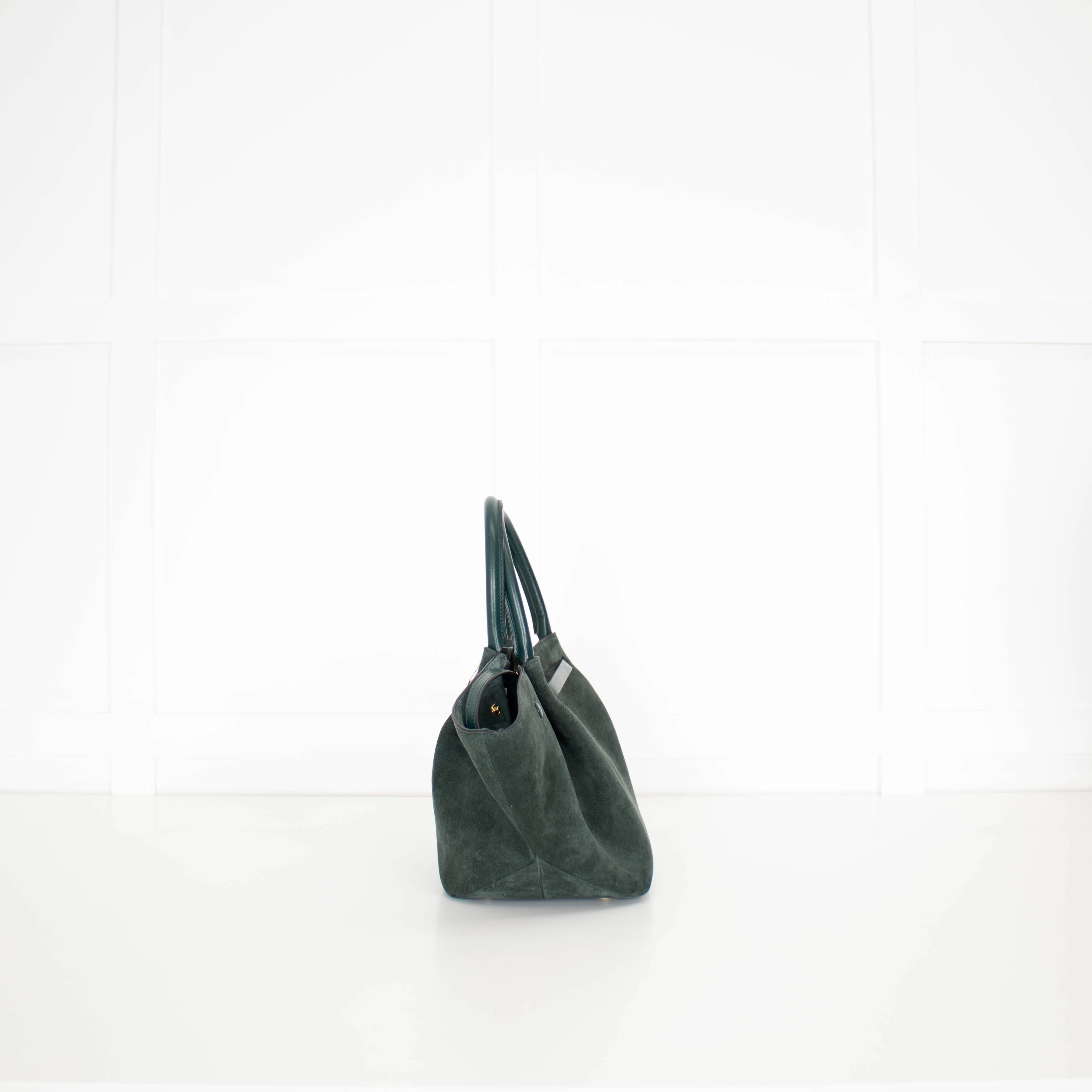 DeMeiller Green Suede Midi New York Tote - Image 9