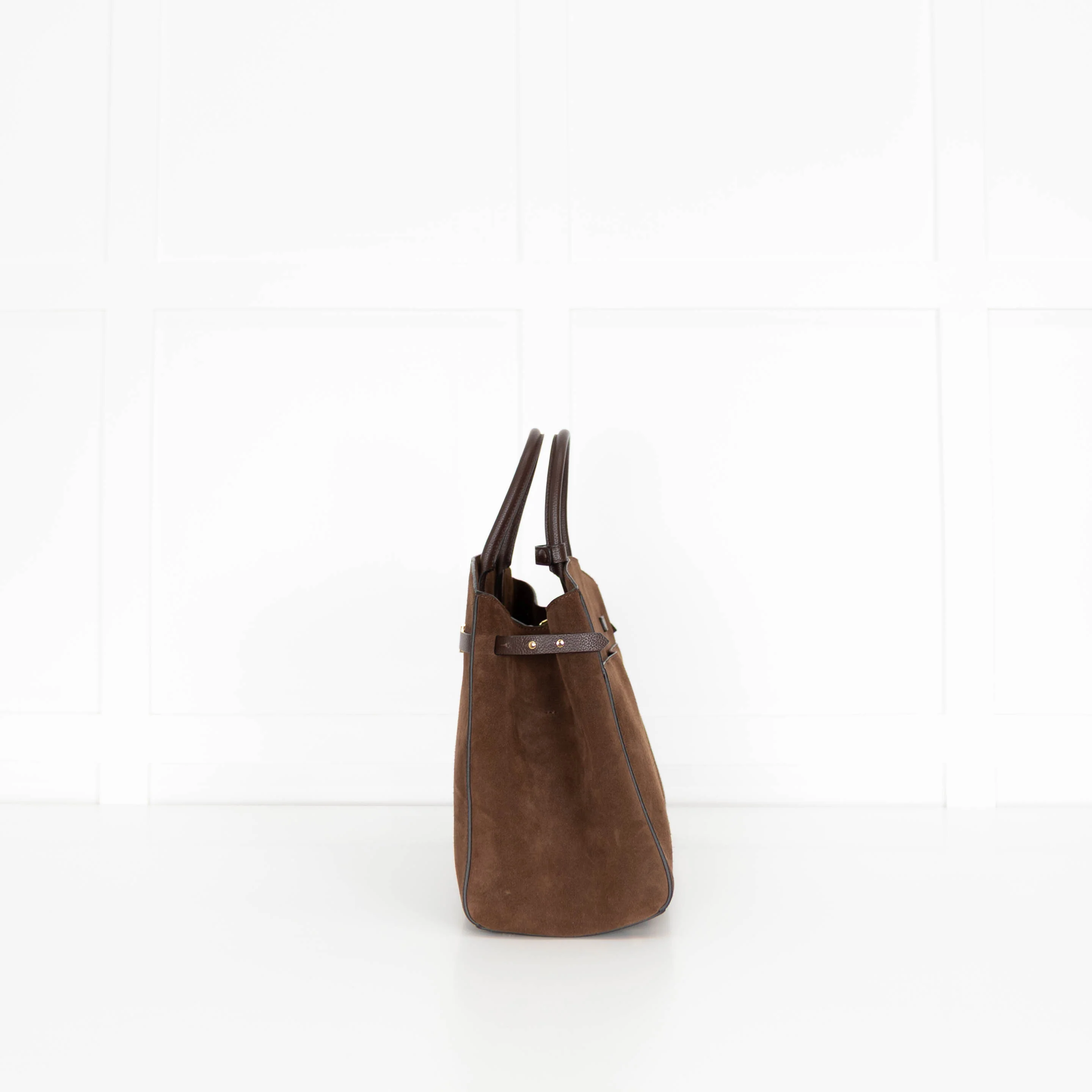 DeMellier Brown Suede Hudson Top Handle Bag - Image 10