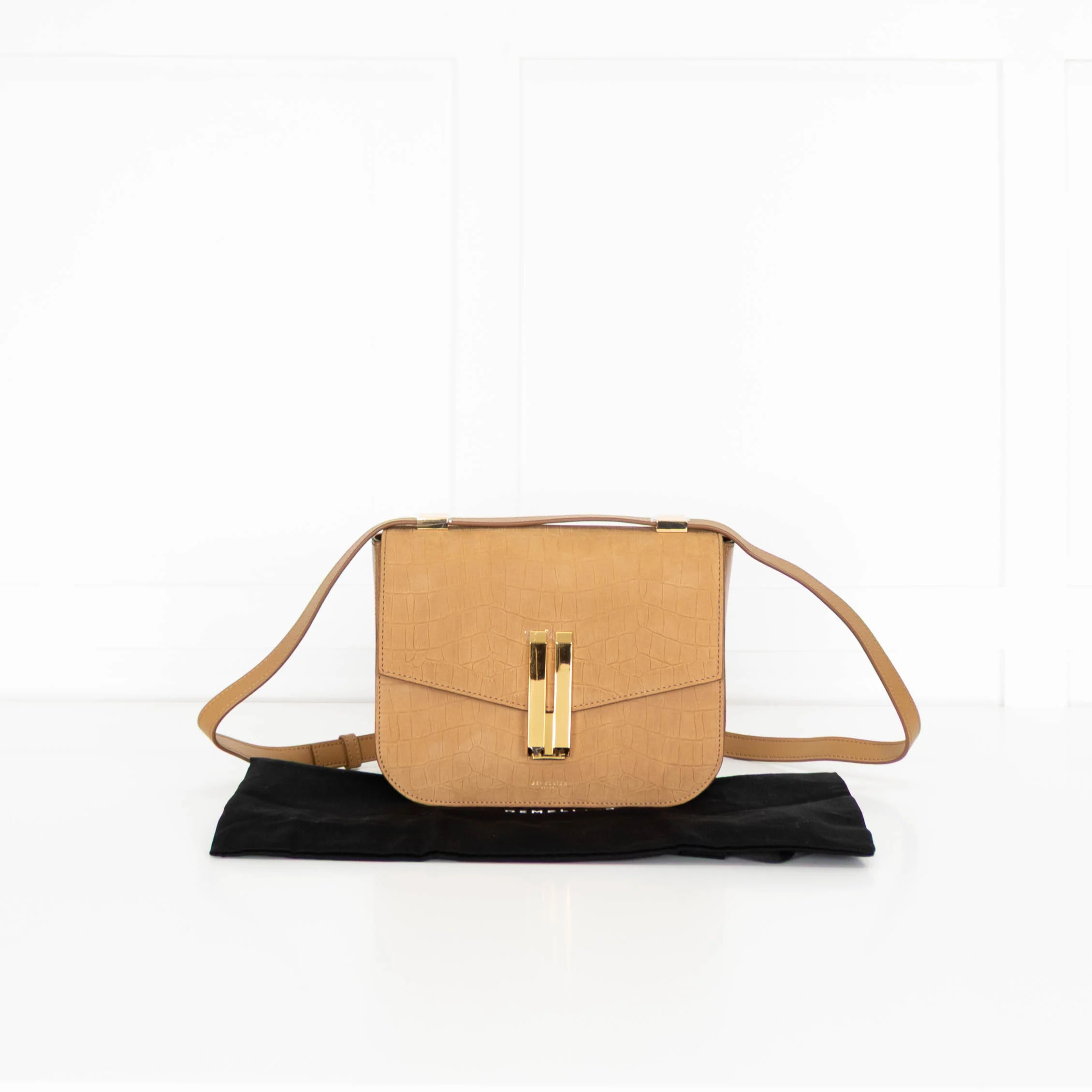DeMellier Vancouver tan mock-croc leather crossbody bag - Image 5
