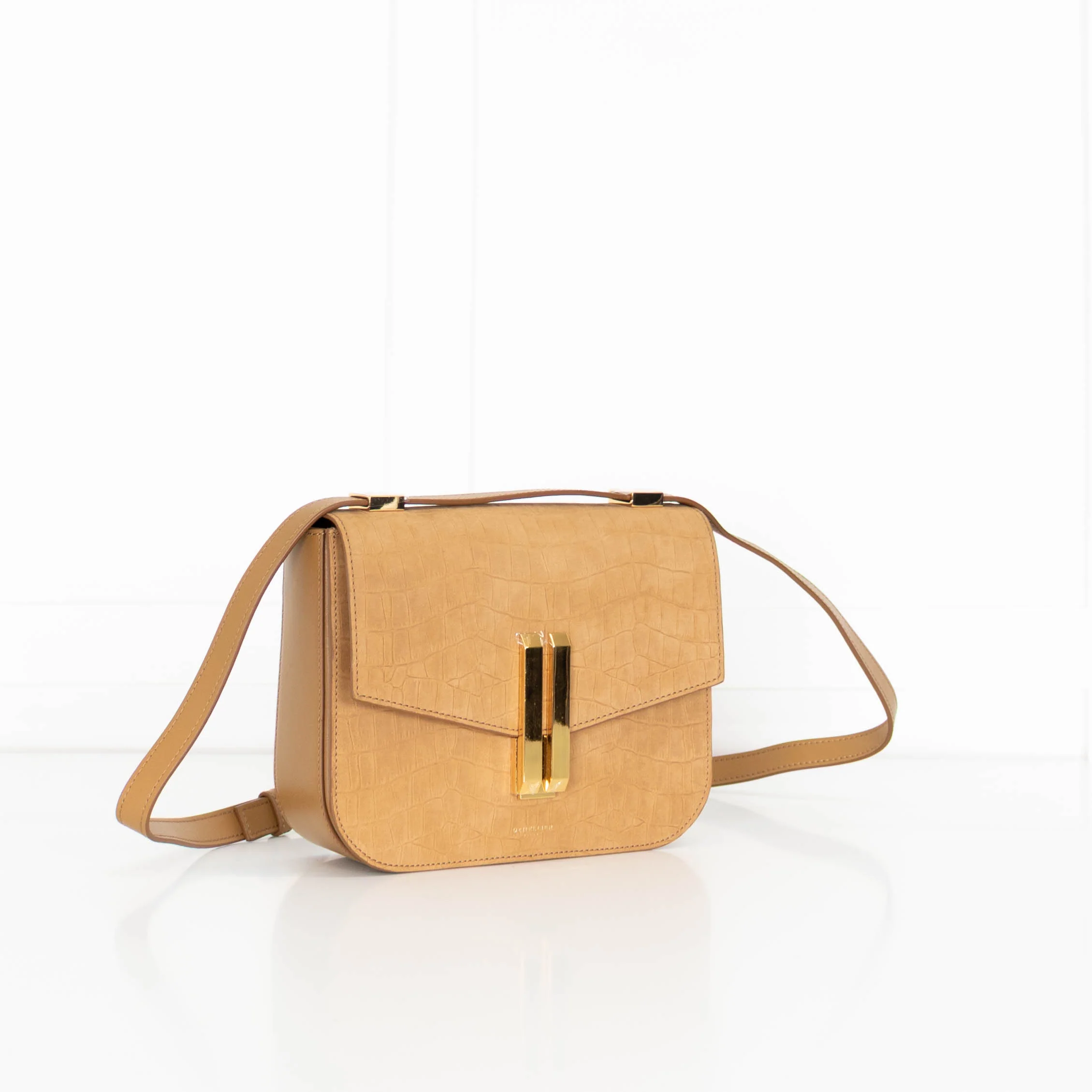 DeMellier Vancouver tan mock-croc leather crossbody bag - Image 6