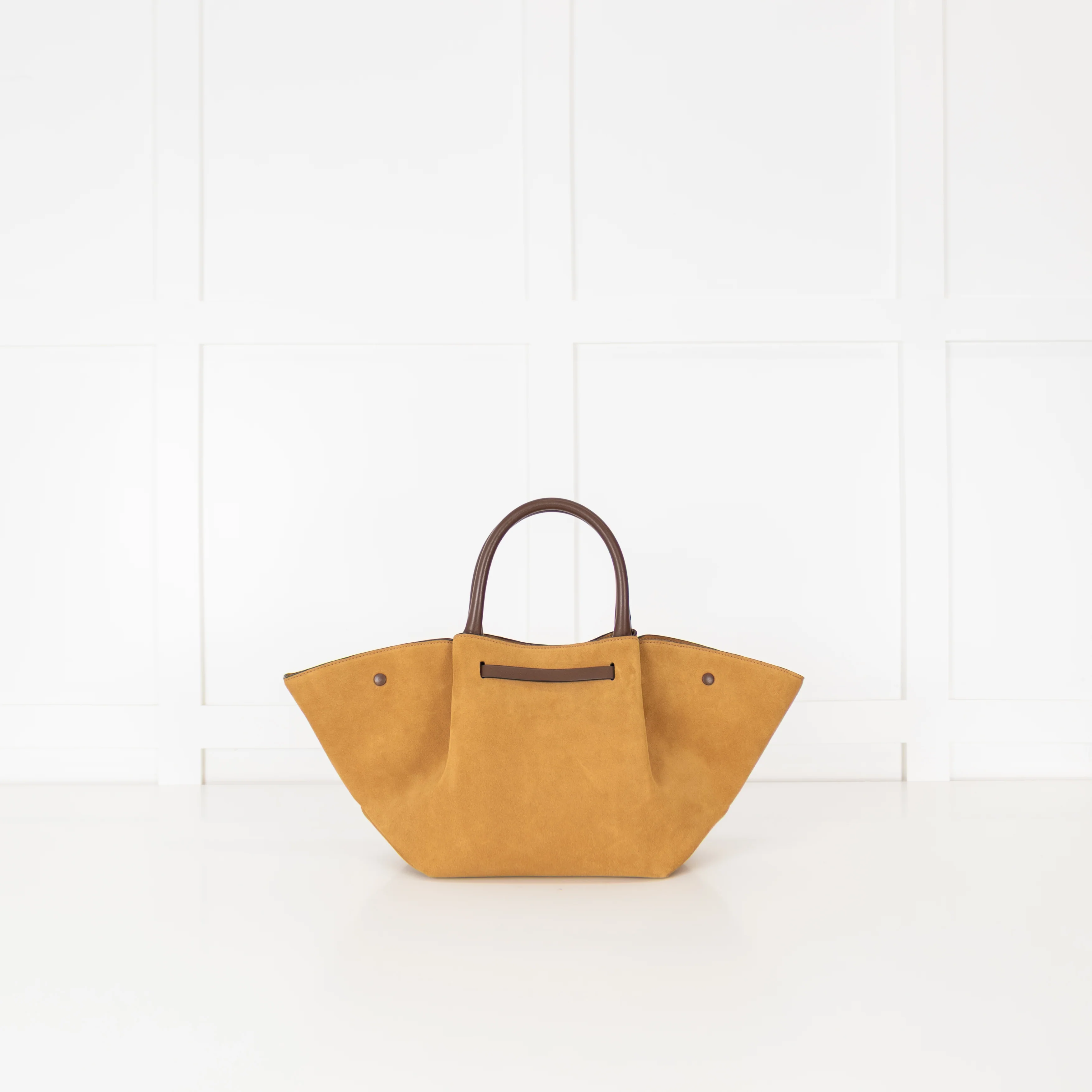 DeMellier New York Gold Tan Suede Midi Tote - Image 7