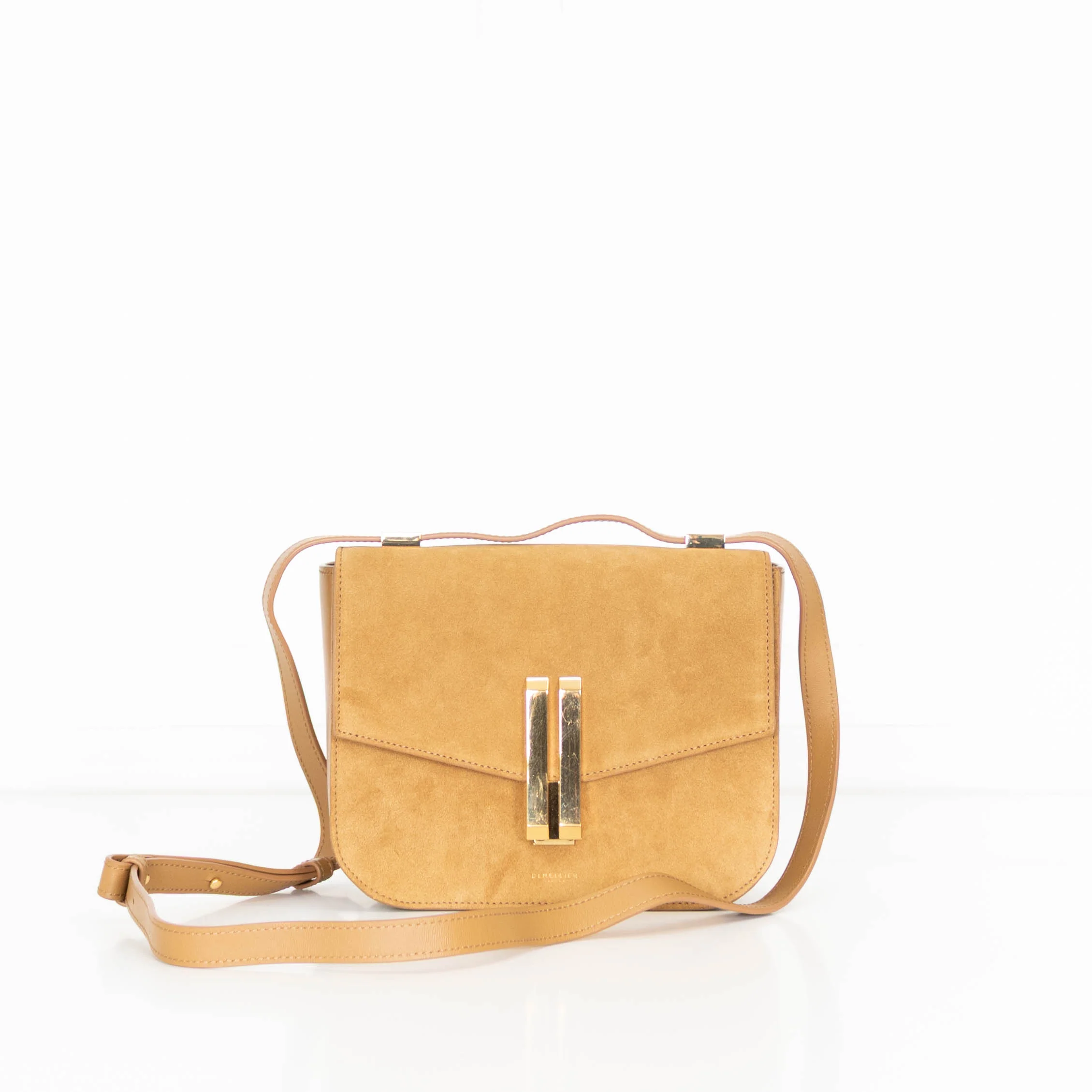 DeMellier Vancouver Gold Suede Crossbody Bag - Image 7