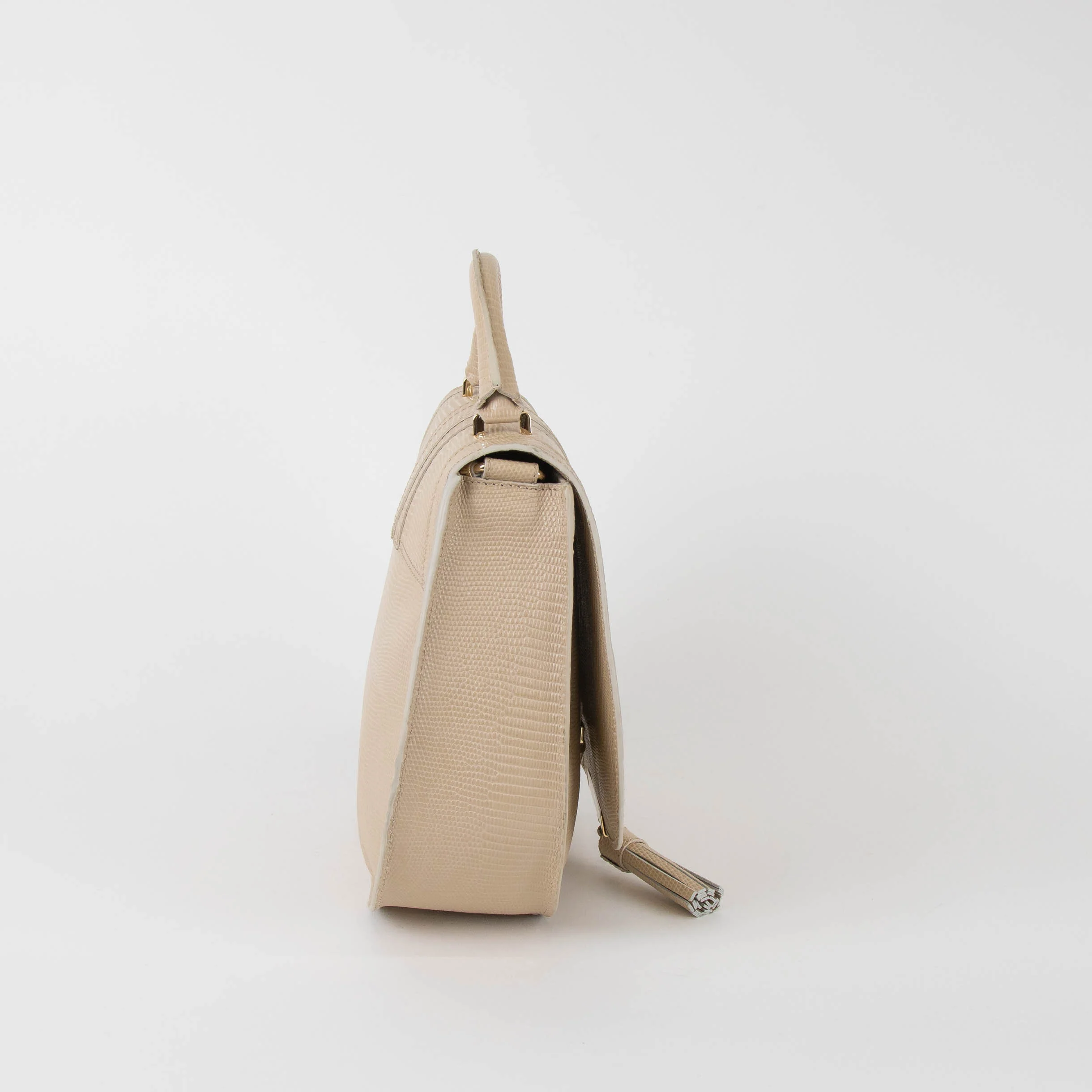 DeMellier Midi Venice Lizard Effect Ivory Bag - Image 3