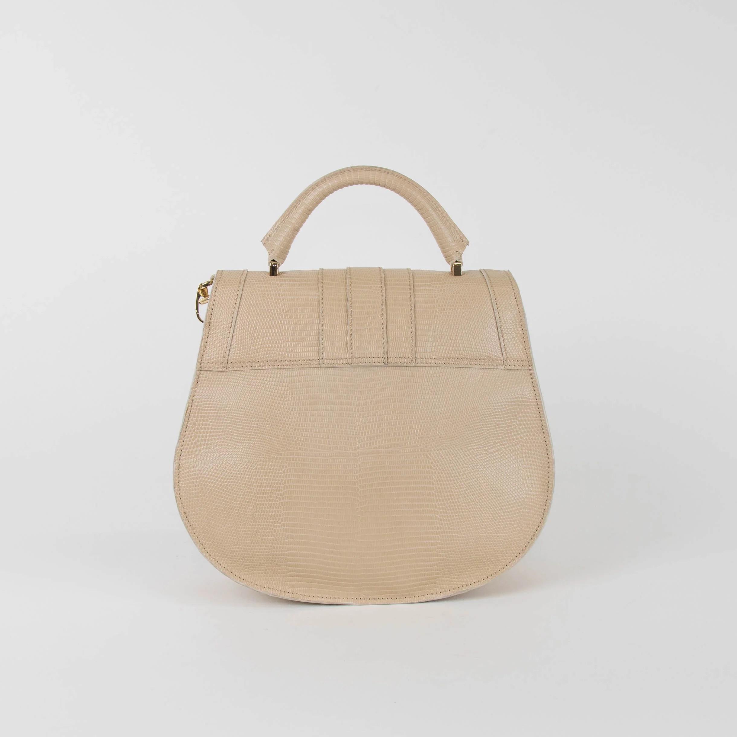 DeMellier Midi Venice Lizard Effect Ivory Bag - Image 4