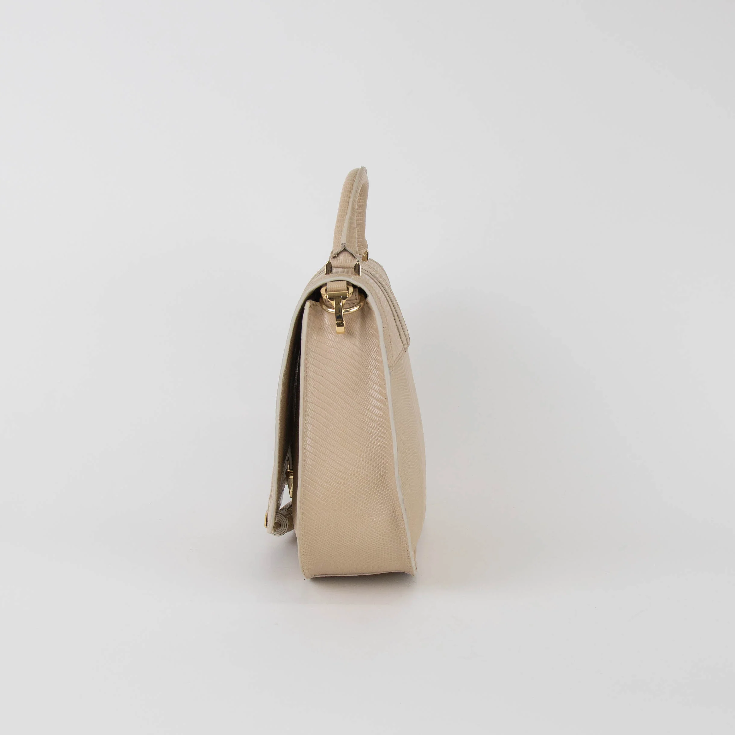 DeMellier Midi Venice Lizard Effect Ivory Bag - Image 5
