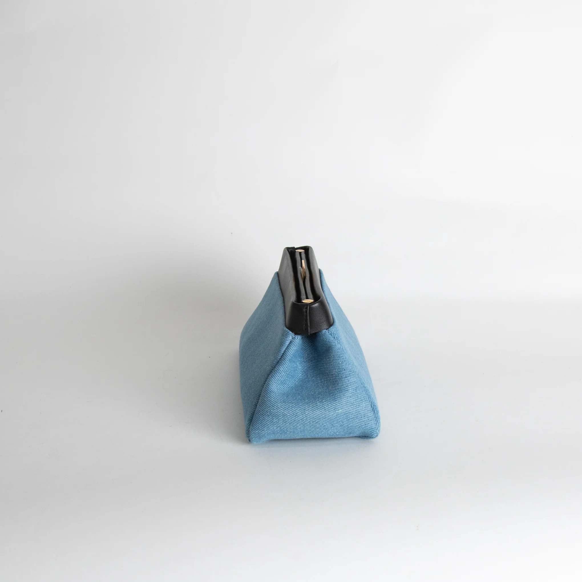 Demellier Pale Blue Denim Cannes Slim Clutch Bag - Image 3