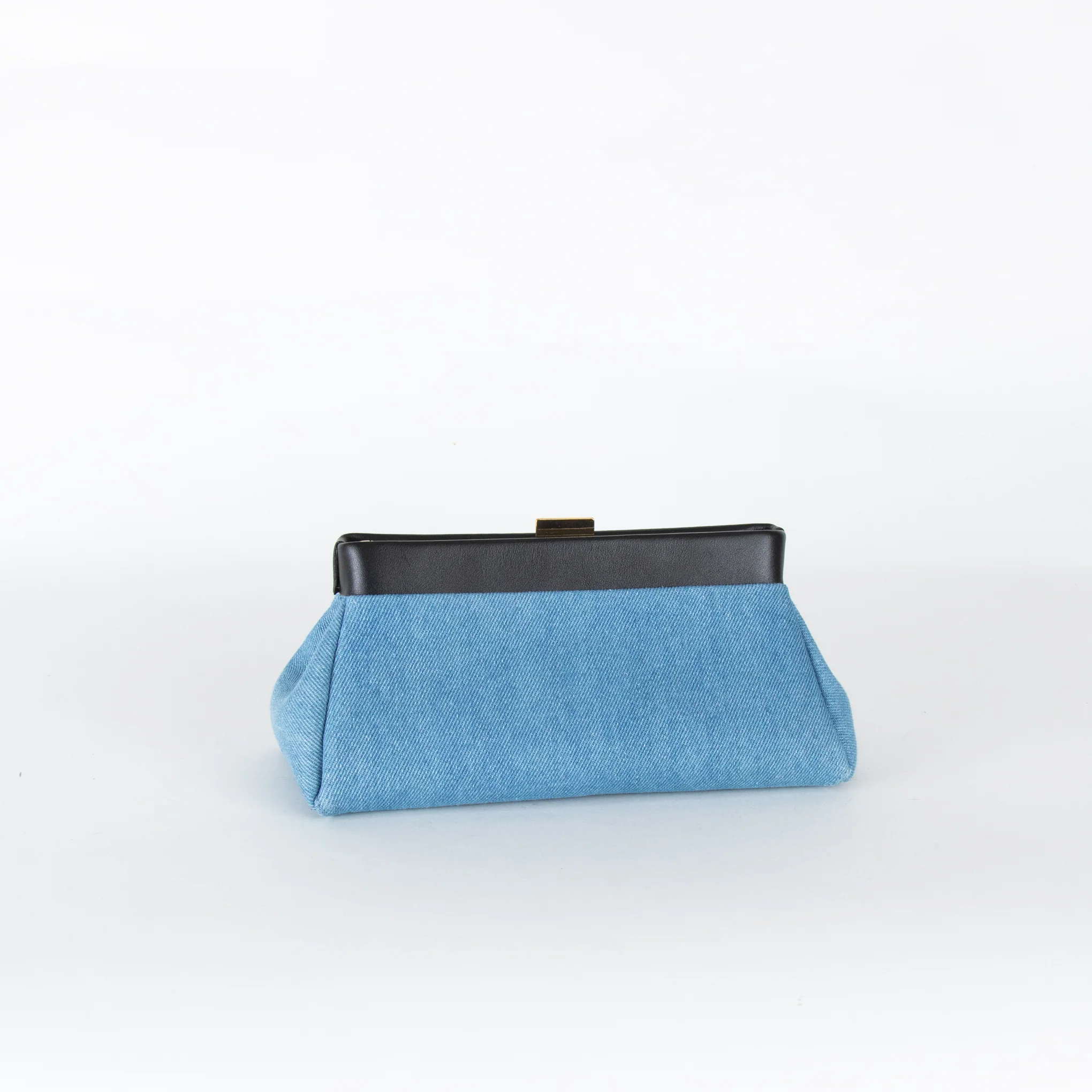 Demellier Pale Blue Denim Cannes Slim Clutch Bag - Image 4