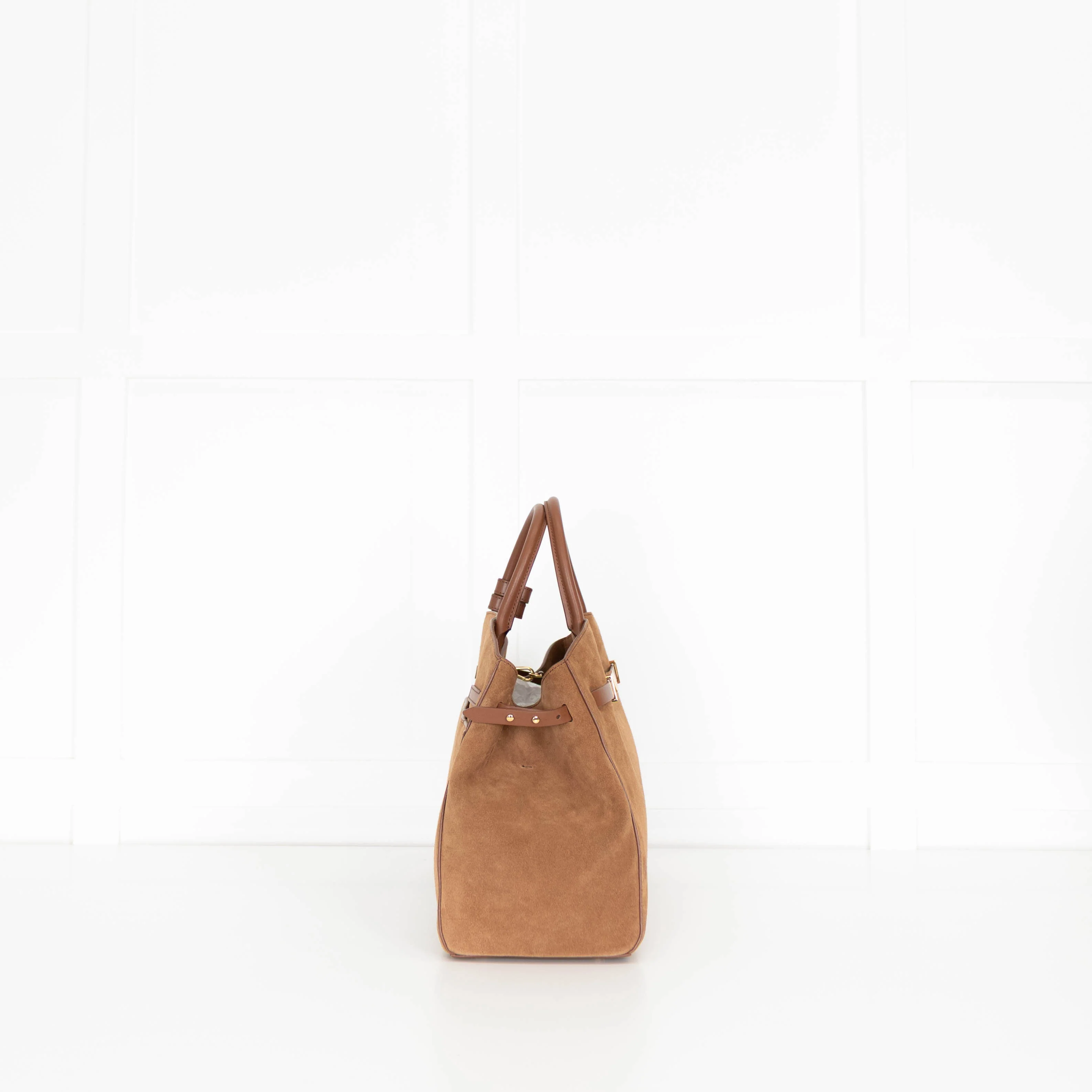 DeMellier Tan Suede Hudson Tote Bag - Image 7