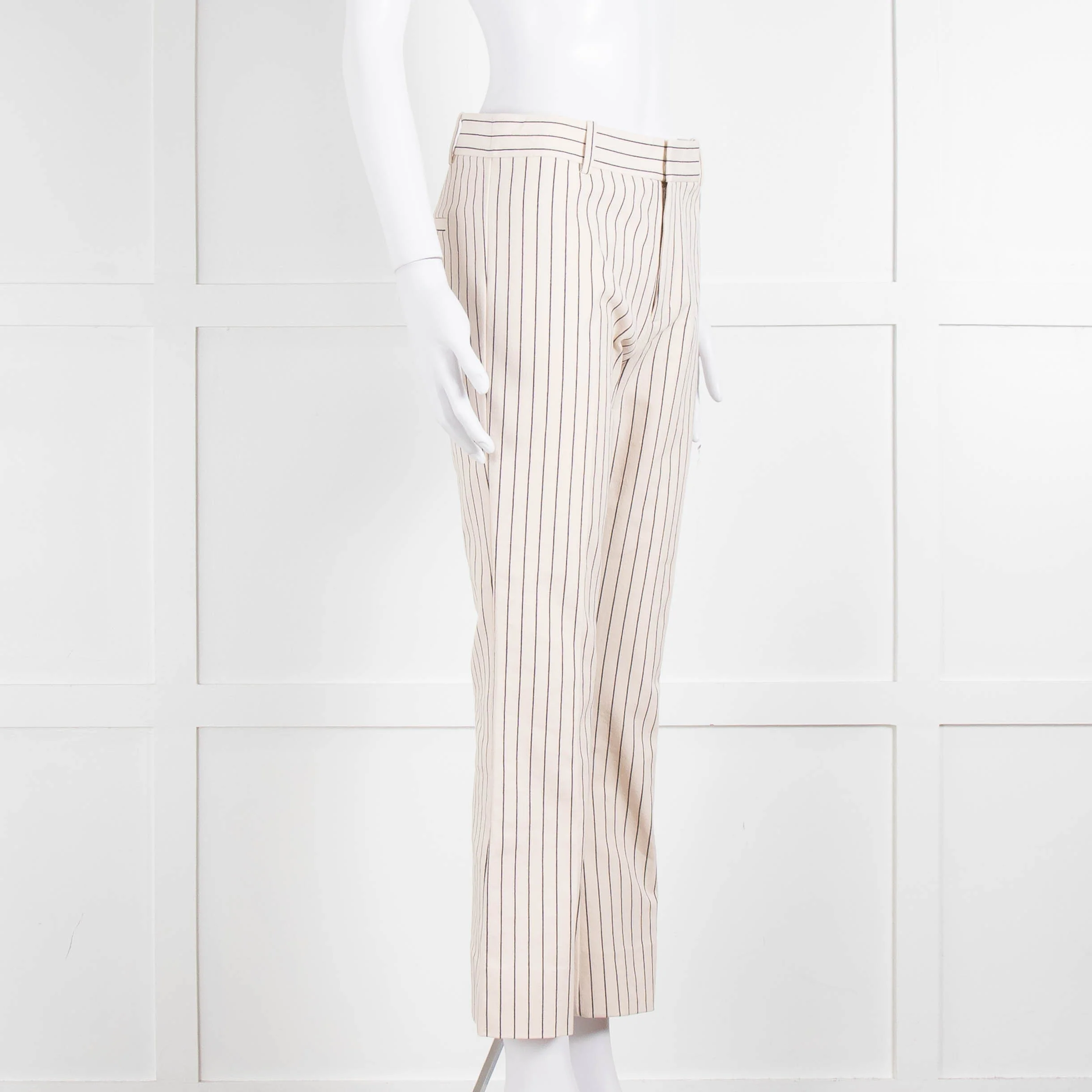 DEREK LAM 10 CROSBY Cream Trousers With Black Pin Stripe - Image 2