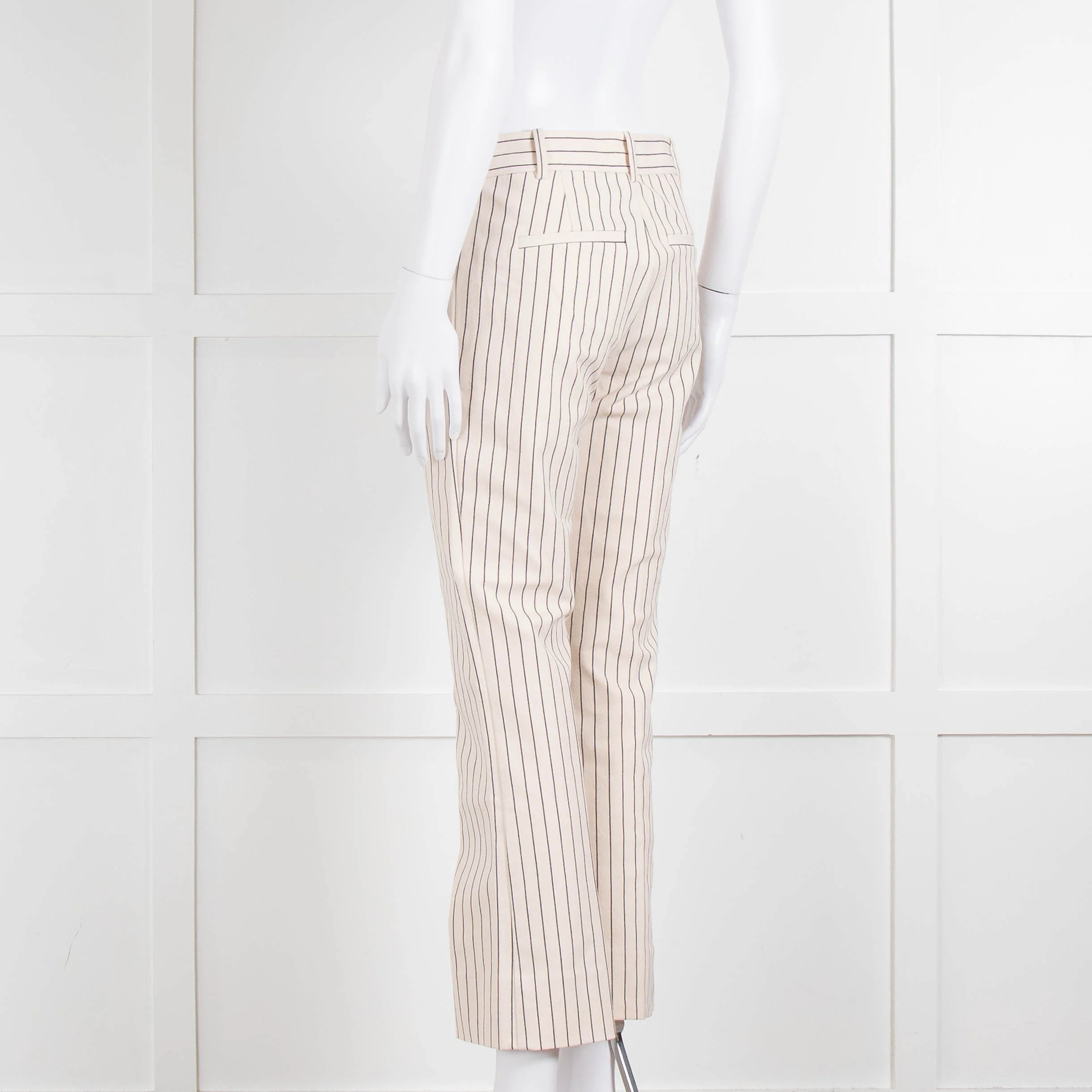 DEREK LAM 10 CROSBY Cream Trousers With Black Pin Stripe - Image 6