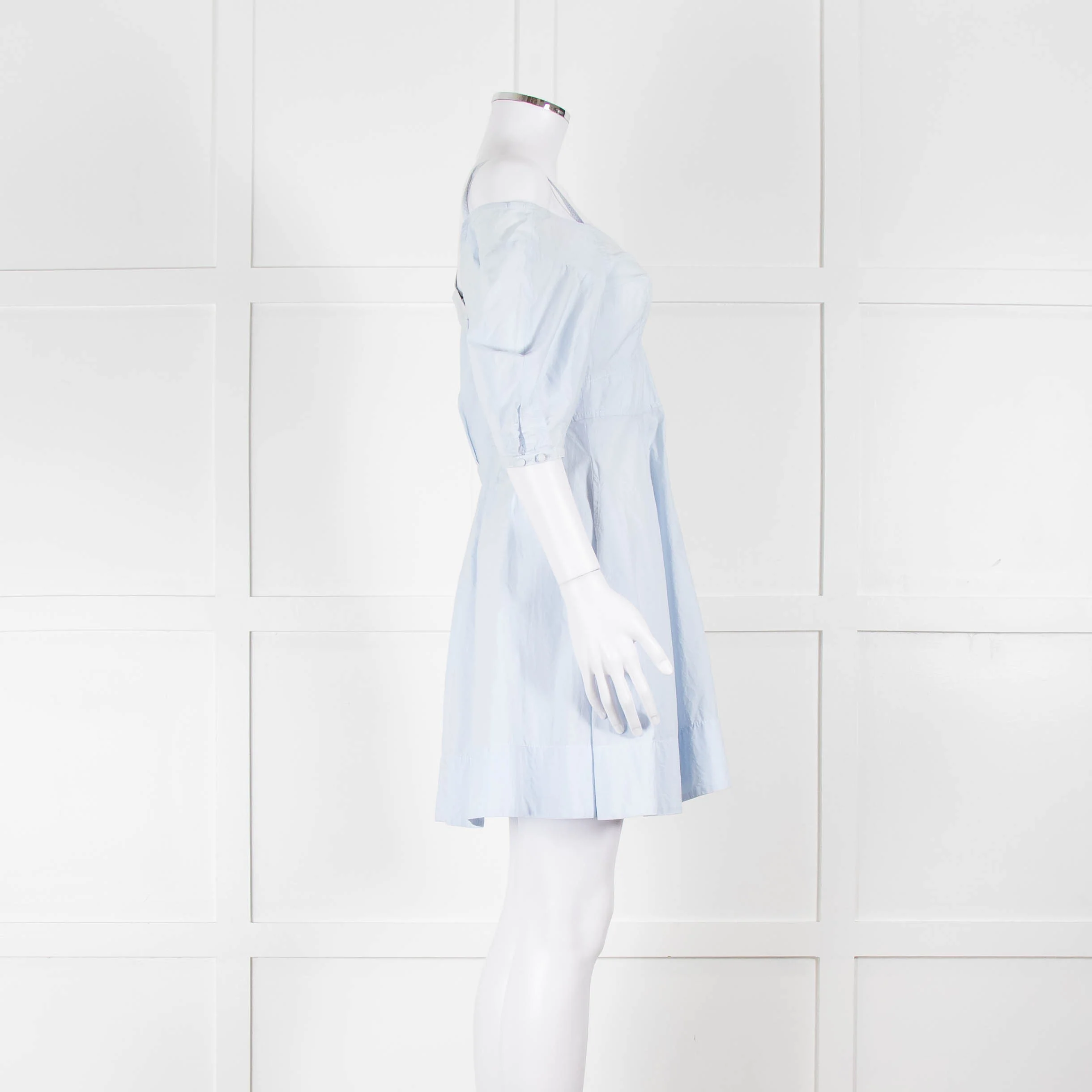 Derek Lam 10 Crosby Pale Blue Cotton Short Dress - Image 3