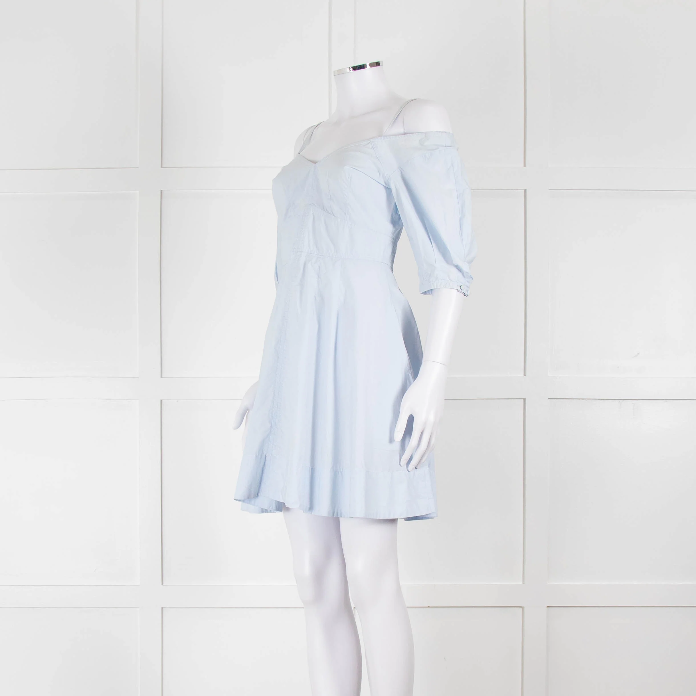 Derek Lam 10 Crosby Pale Blue Cotton Short Dress - Image 8