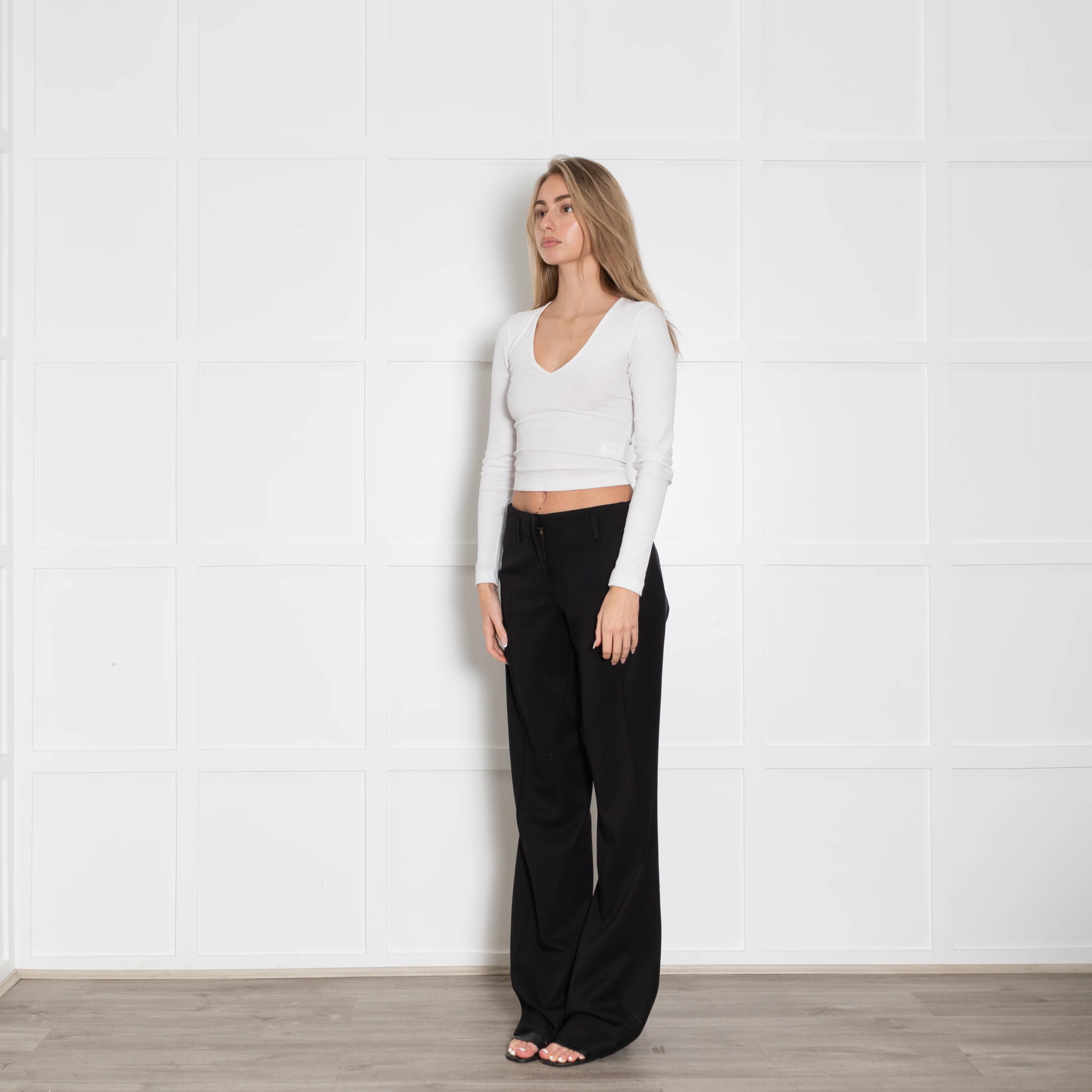 Derek Lam Black Trousers With Satin Side Stripe - Image 3