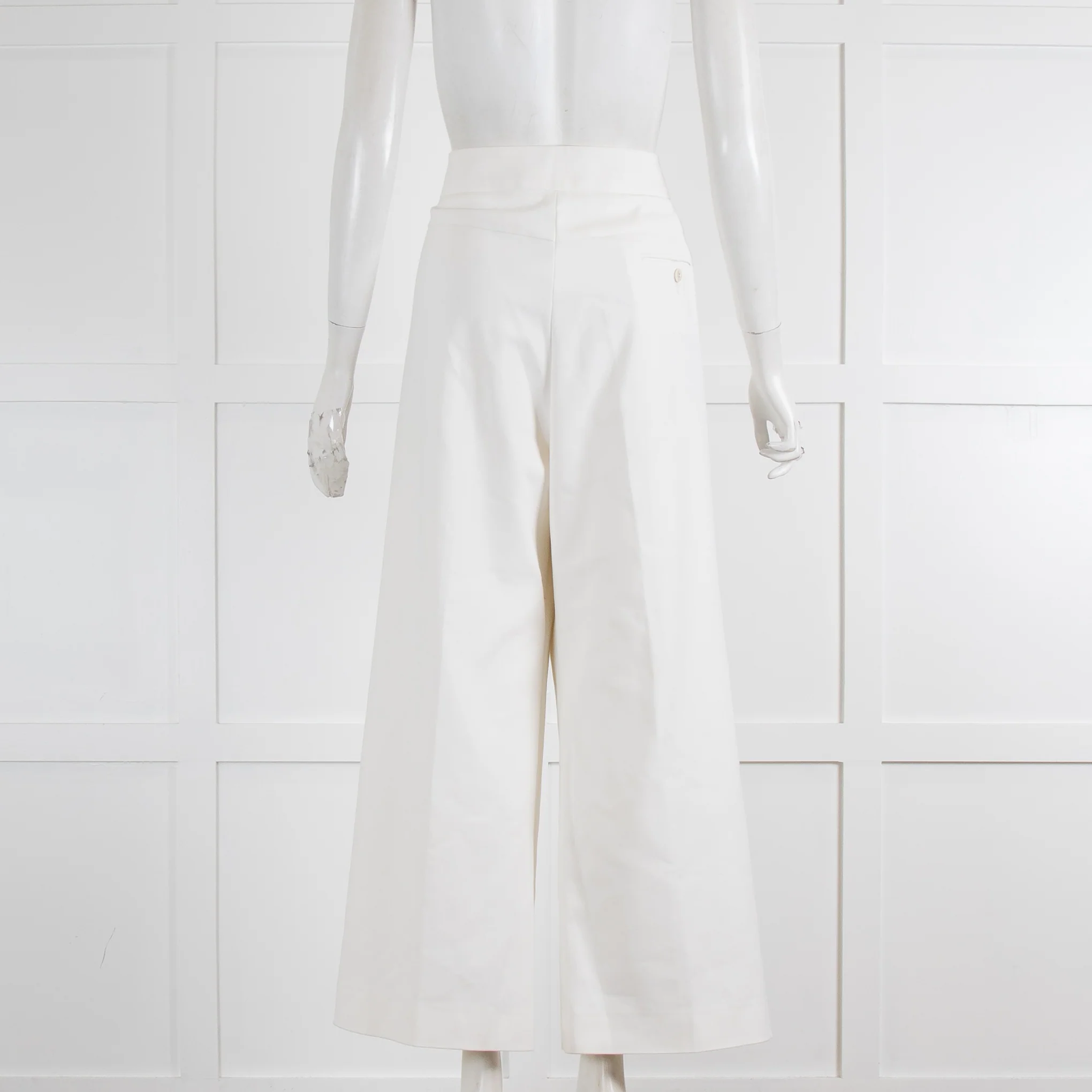 Derek Lam White Wide Leg Suiting Trousers - Image 3