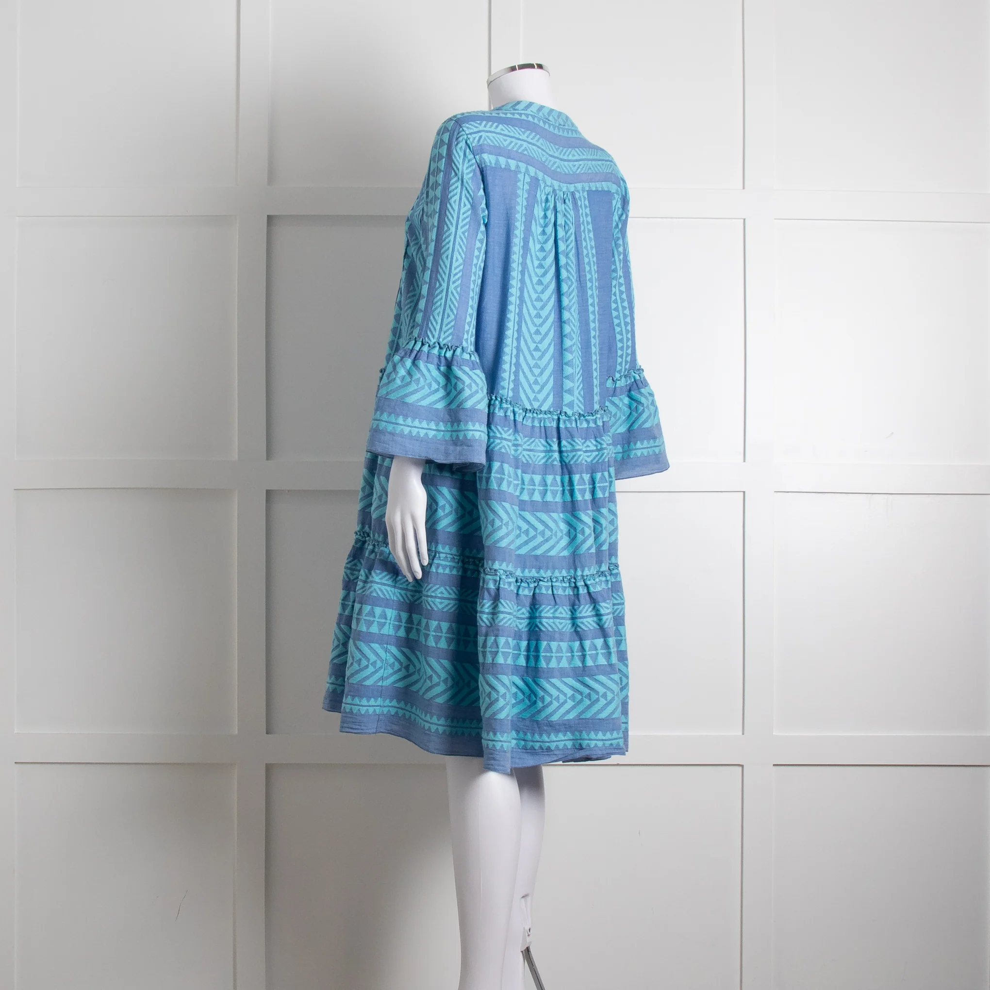 Devotion Twins Blue Turquoise Tiered Kaftan Dress - Image 6