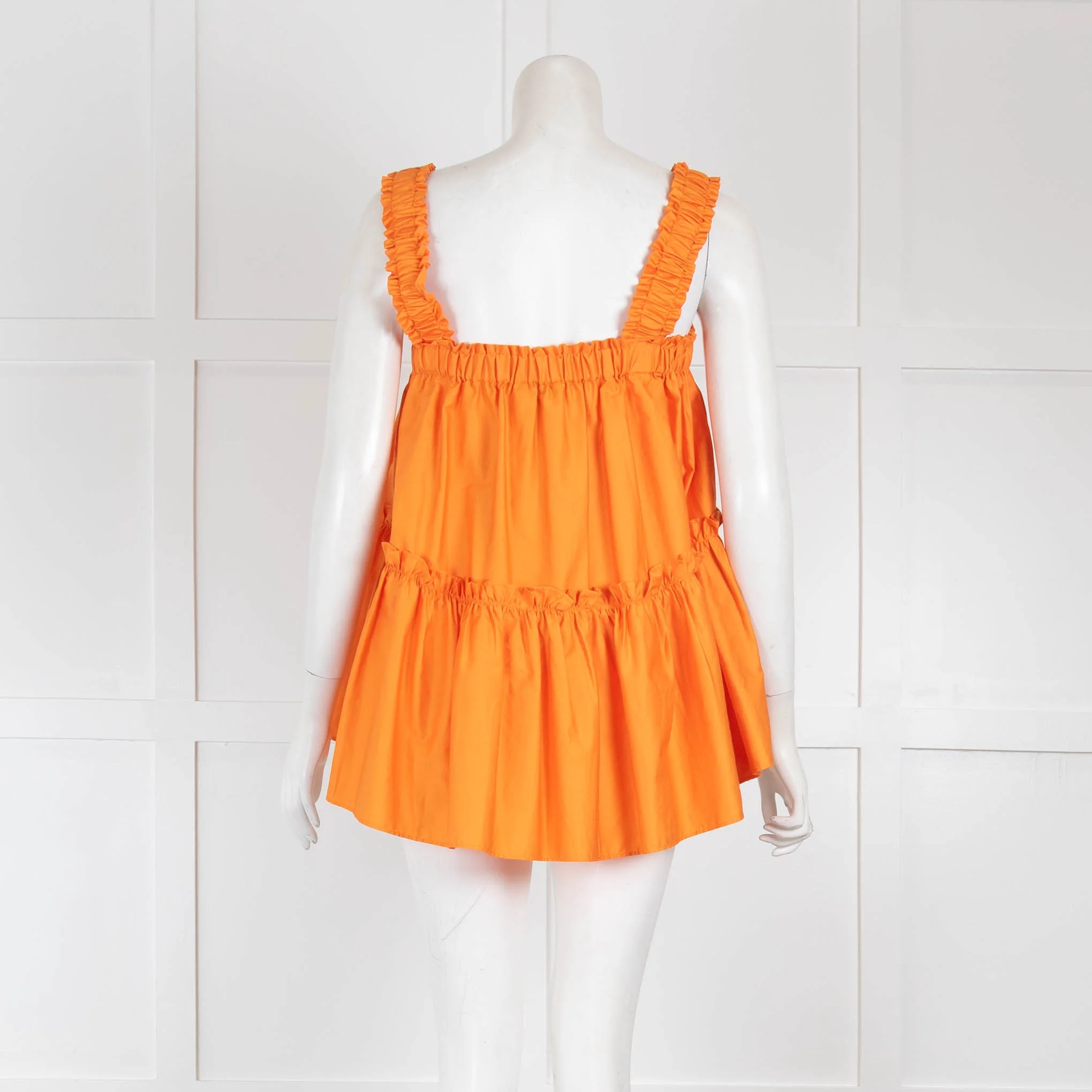 Devotion Twins Orange Cotton Ruffle Sleeveless Top - Image 3