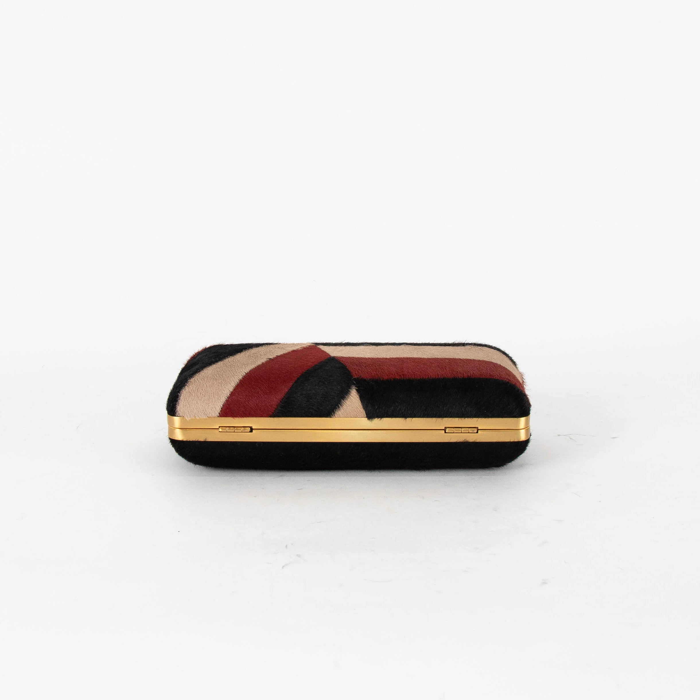 Diane Von Furstenberg Red, Black and Beige Pony Hair Clutch - Image 6
