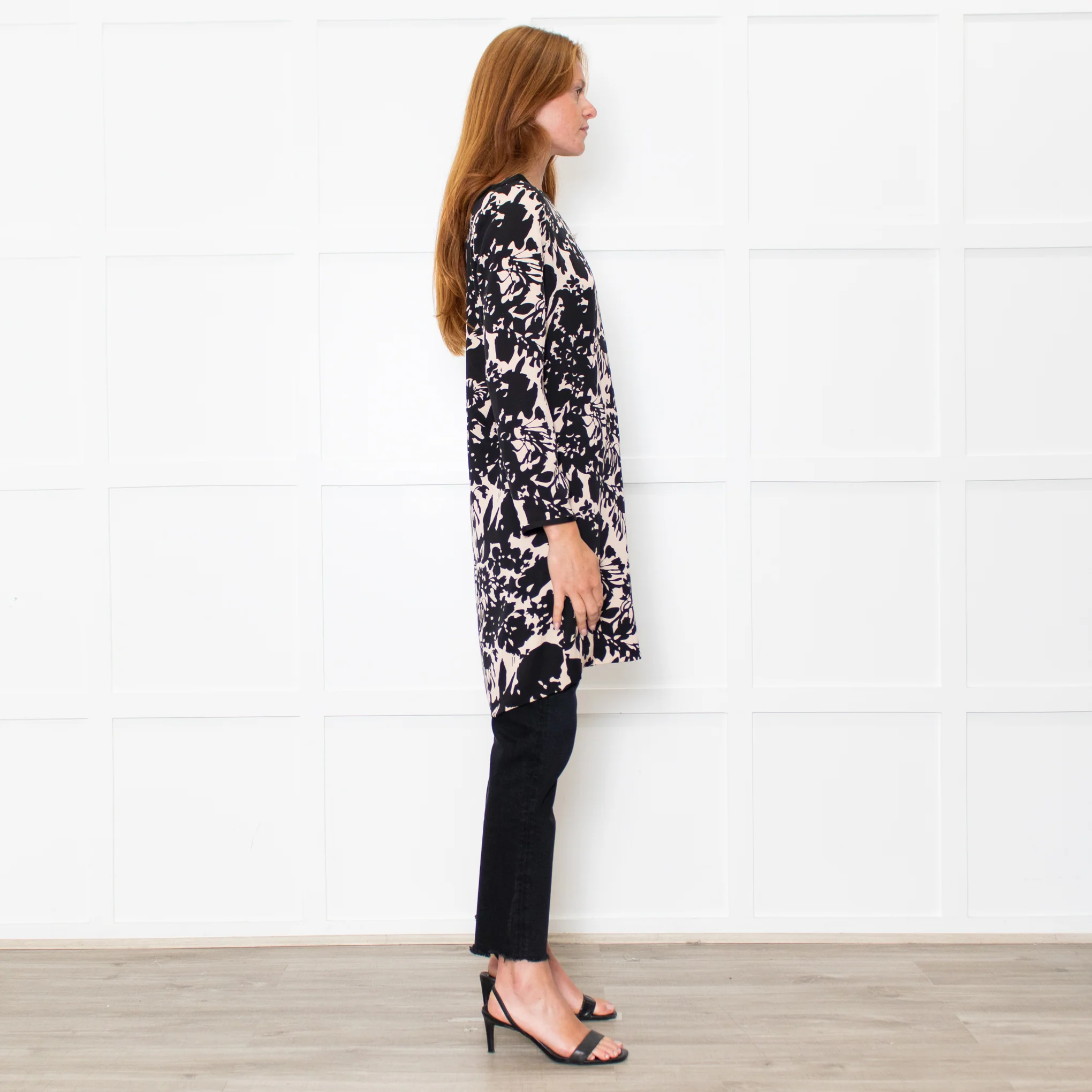 Diane Von Furstenberg Black Beige Floral Tunic - Image 6