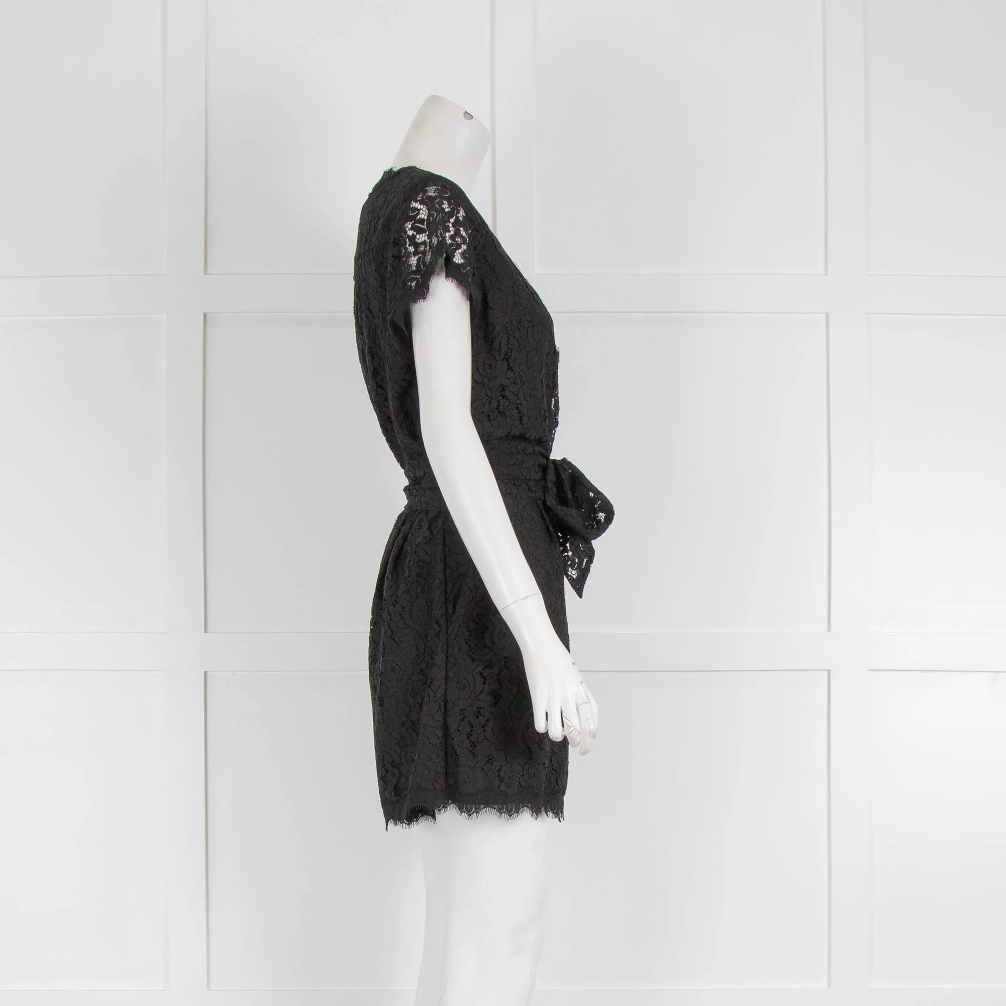 Diane von Furstenberg Black Lace Cap Sleeve Playsuit - Image 2