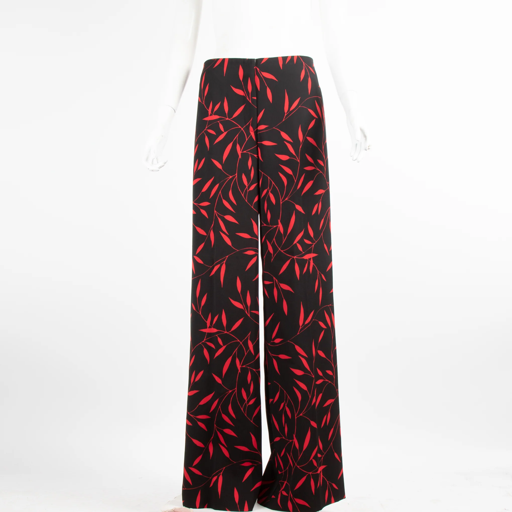 Diane Von Furstenberg Black Print Wide Leg Trousers