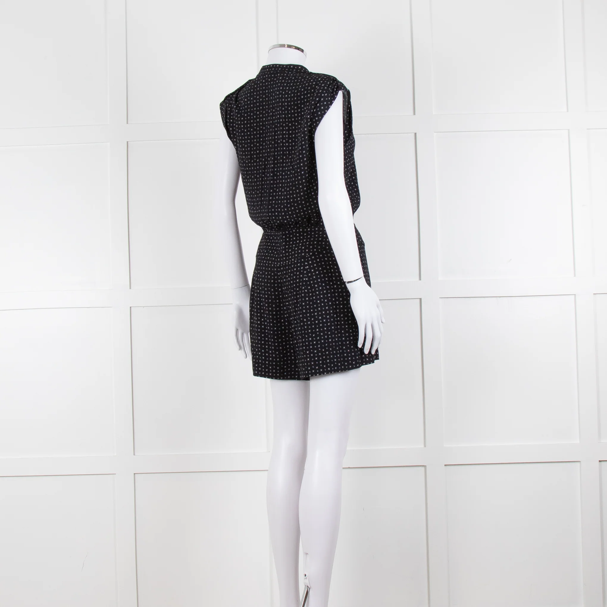 Diane Von Furstenberg Black White Print Playsuit - Image 4
