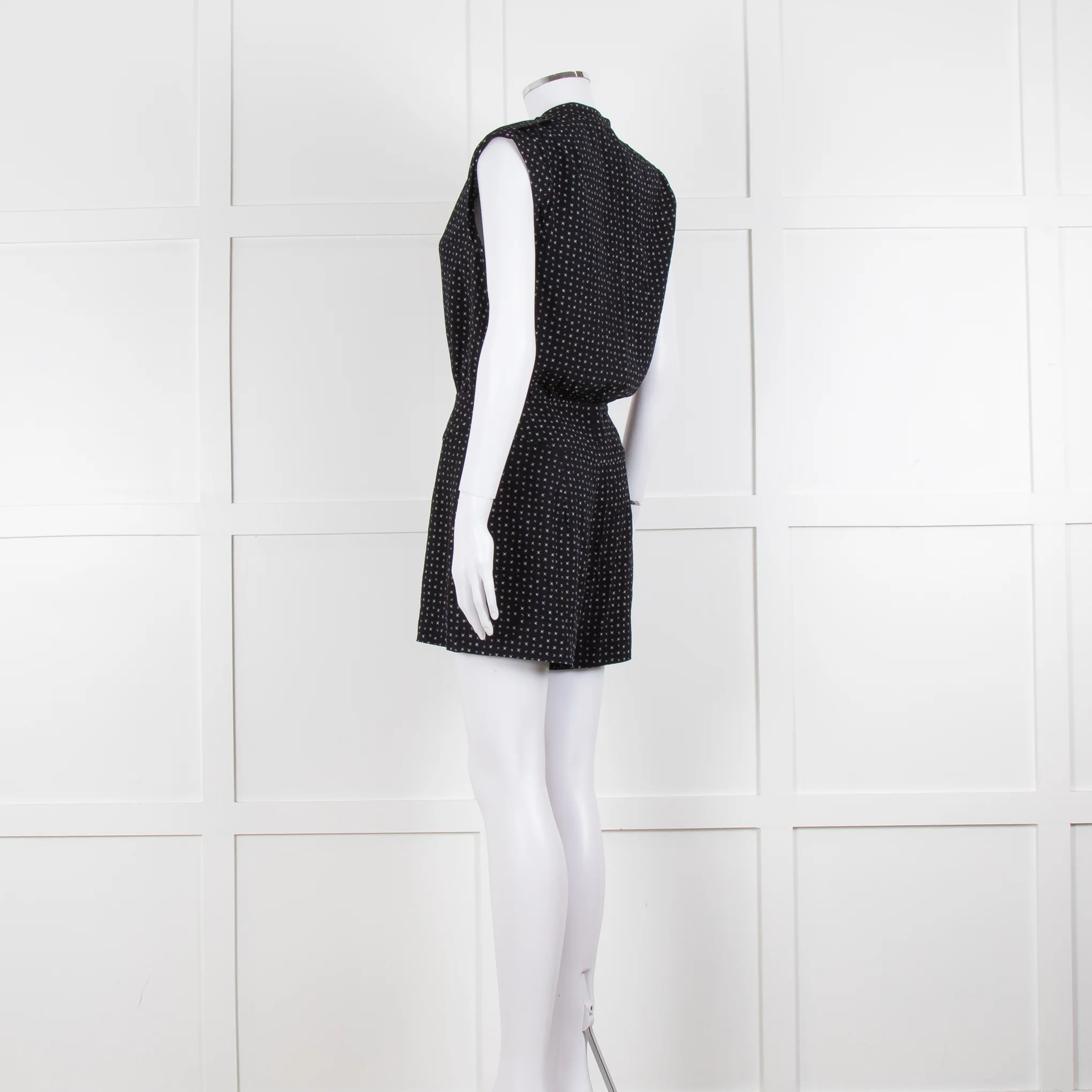 Diane Von Furstenberg Black White Print Playsuit - Image 6