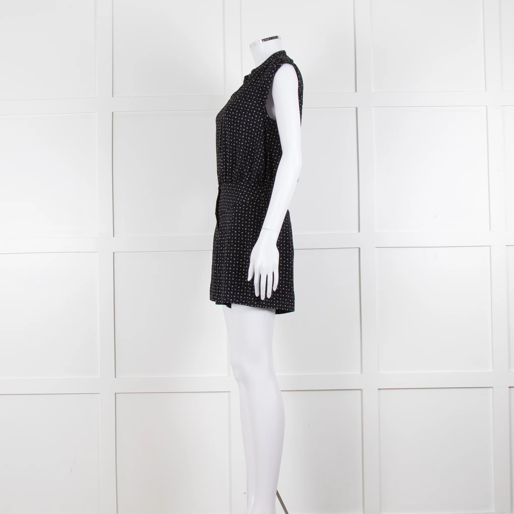 Diane Von Furstenberg Black White Print Playsuit - Image 7