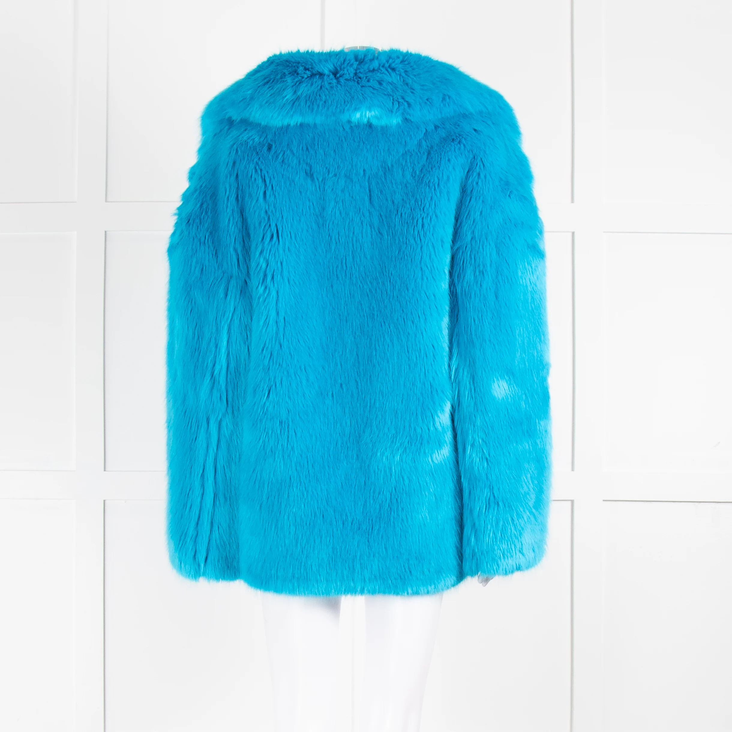 Diane Von Furstenberg Blue Faux Fur Coat - Image 5