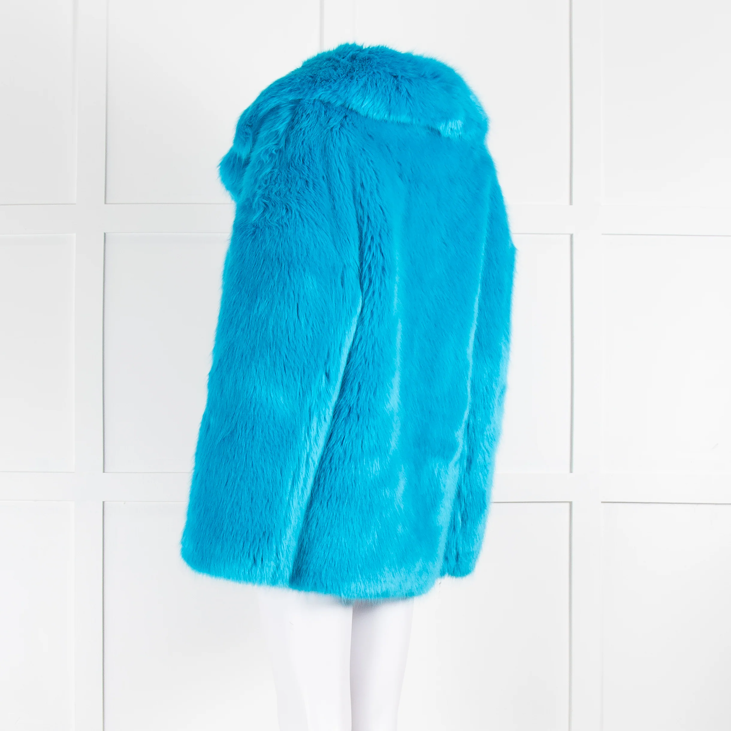 Diane Von Furstenberg Blue Faux Fur Coat - Image 6
