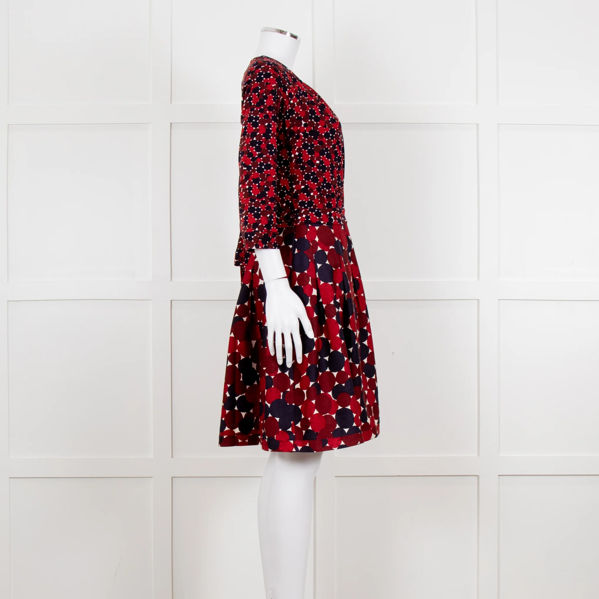 Diane Von Furstenberg Brown Navy Red Wrap Dress - Image 7