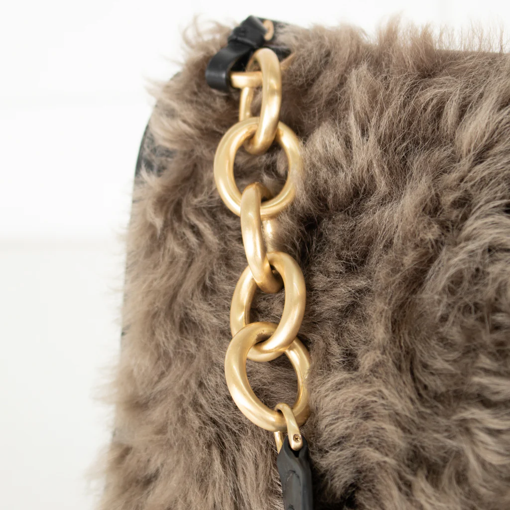 Diane Von Furstenberg Burgundy Fur Flap Harper Charlotte Shoulder Bag - Image 13