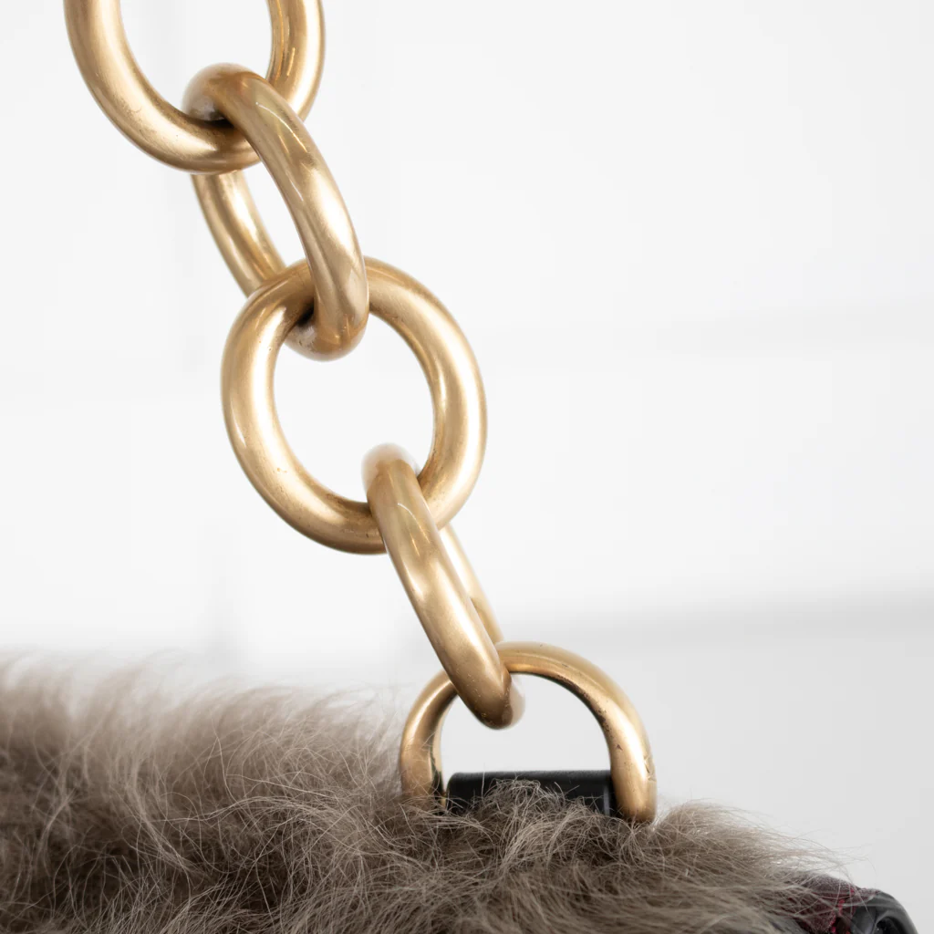 Diane Von Furstenberg Burgundy Fur Flap Harper Charlotte Shoulder Bag - Image 8