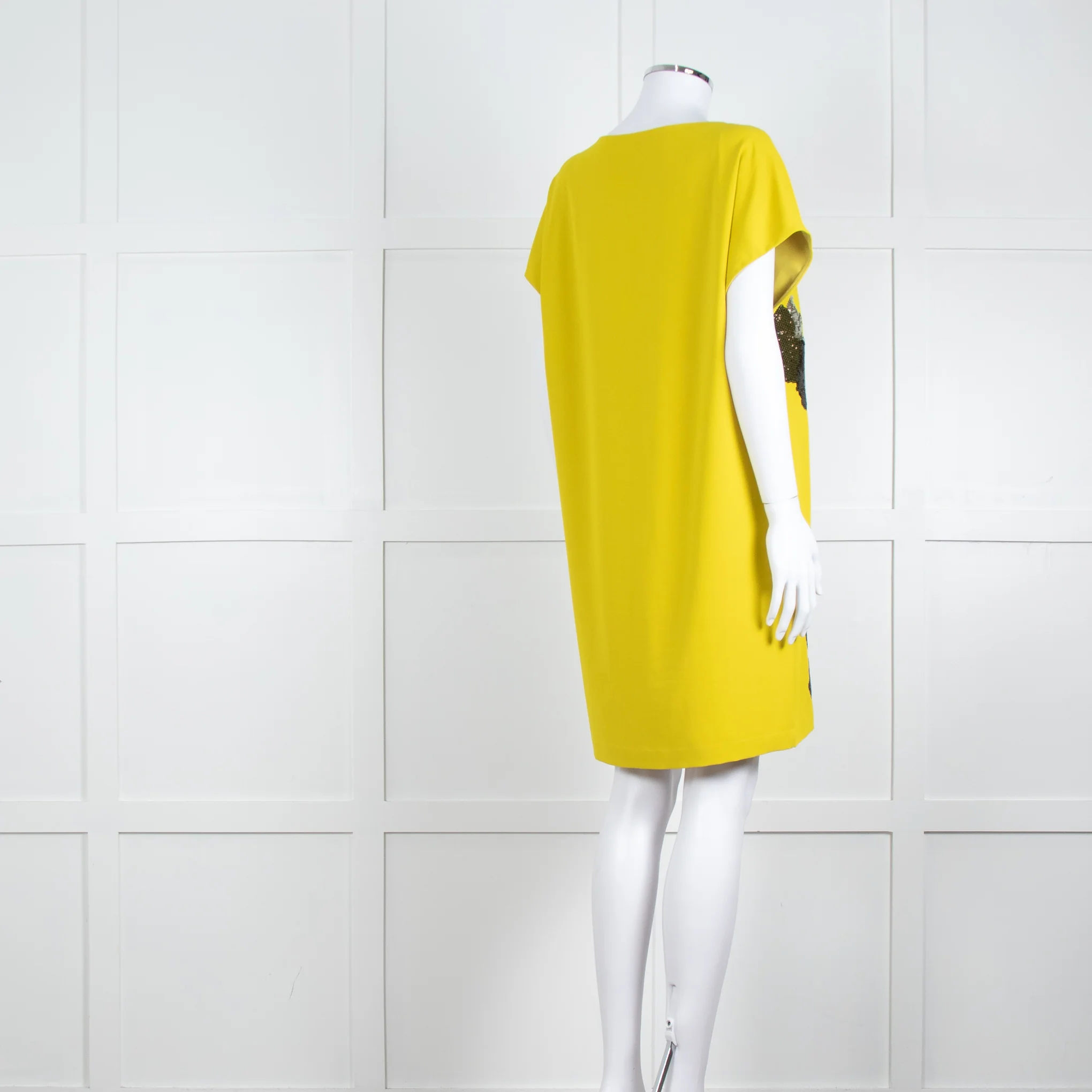 Diane Von Furstenberg Chartreuse Sequin Front Tunic Dress - Image 13