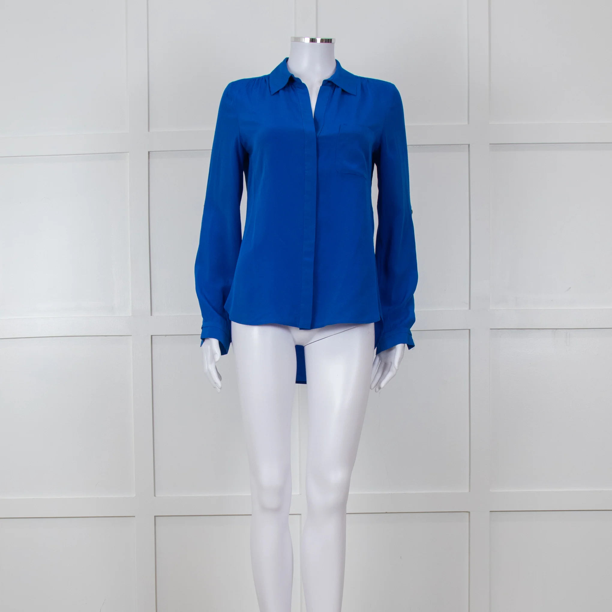 Diane Von Furstenberg Electric Blue Silk Shirt