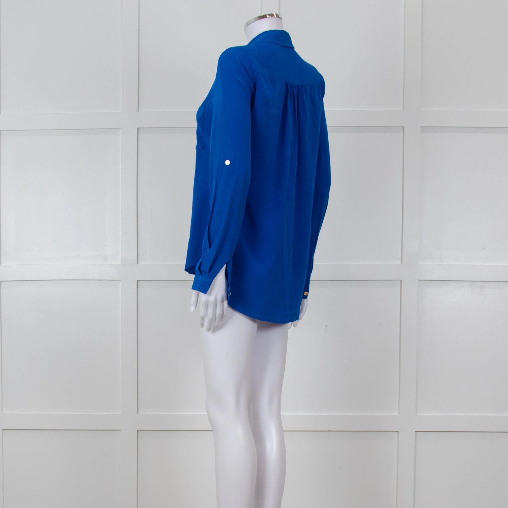Diane Von Furstenberg Electric Blue Silk Shirt - Image 6