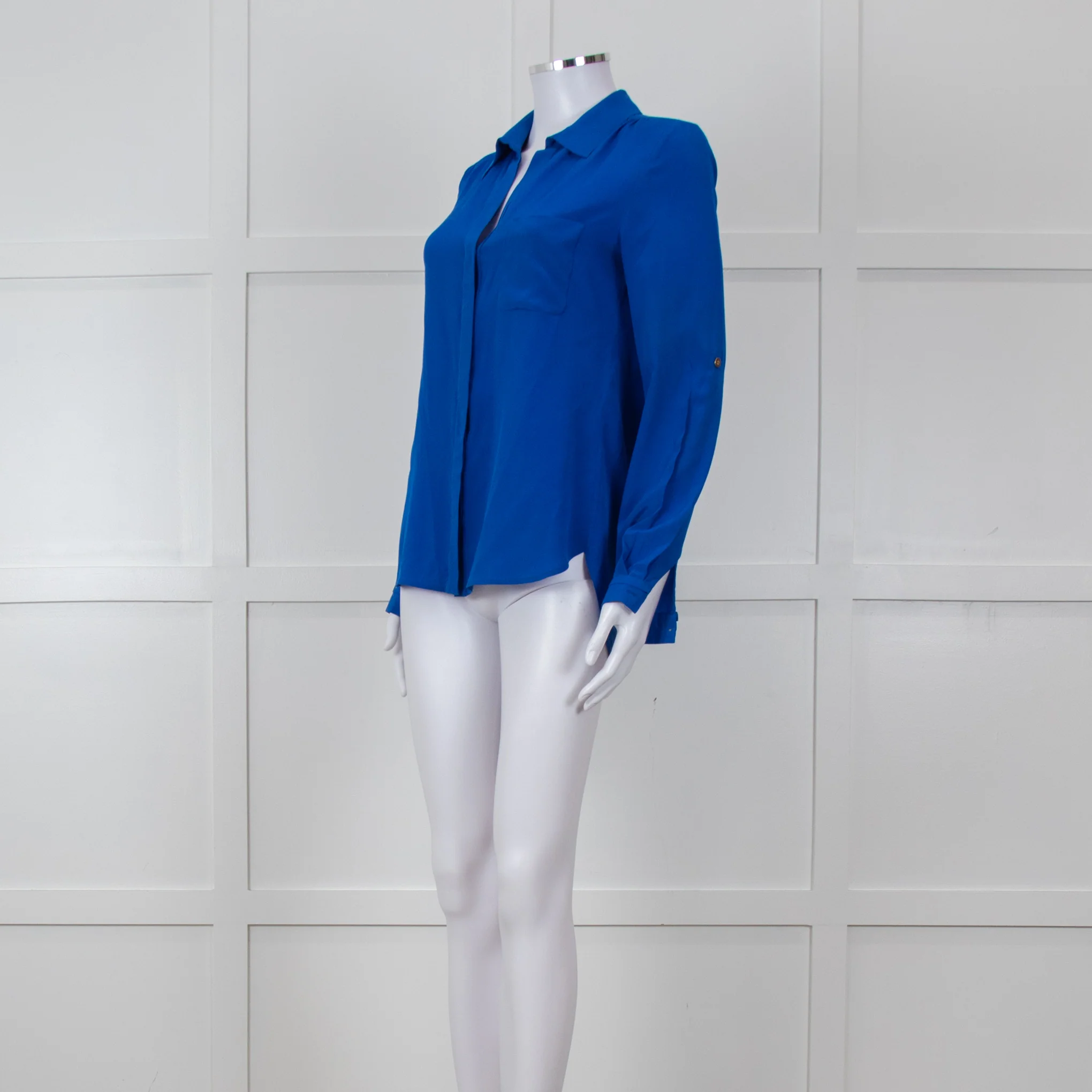 Diane Von Furstenberg Electric Blue Silk Shirt - Image 8