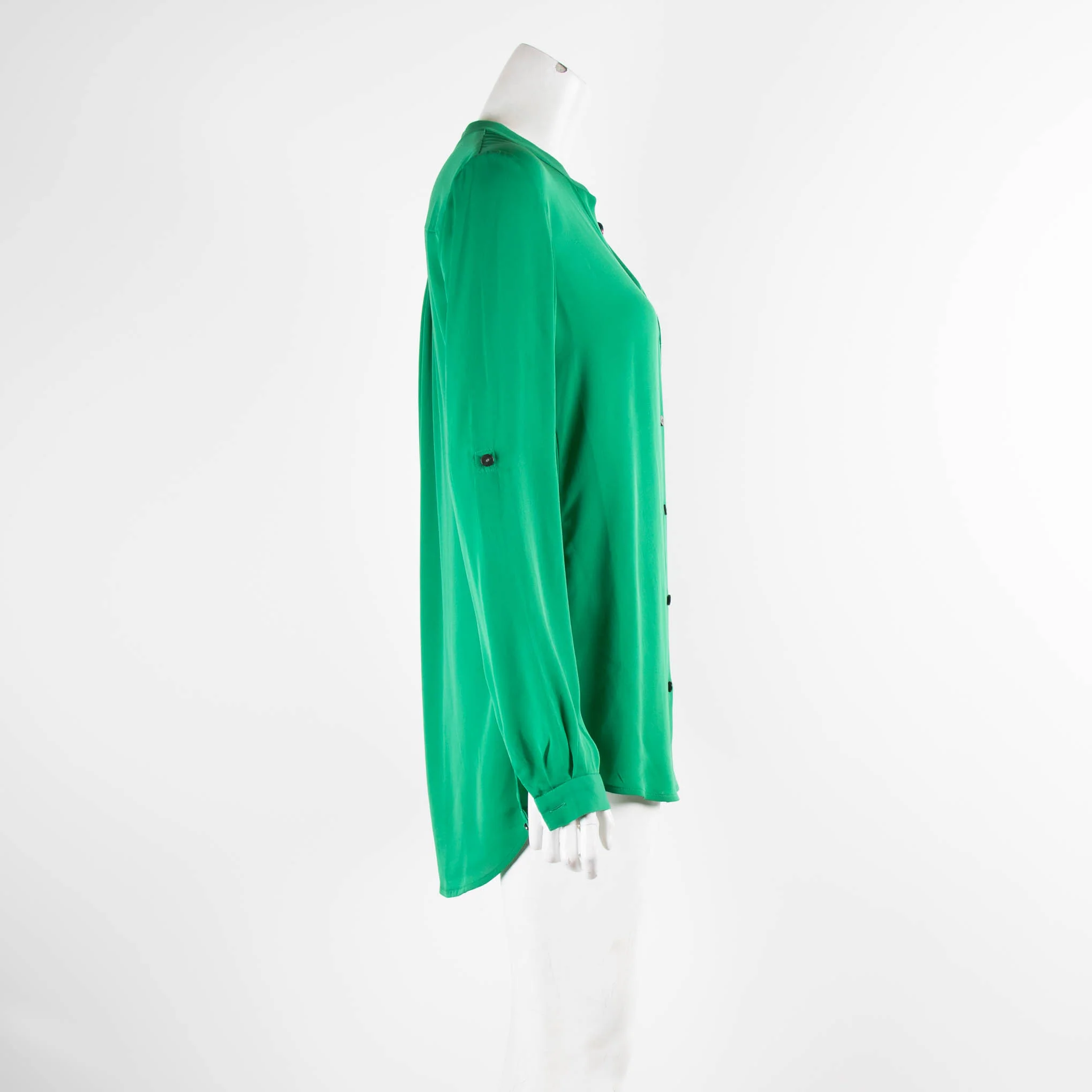Diane Von Furstenberg Green With Floral Button Panel Shirt - Image 2