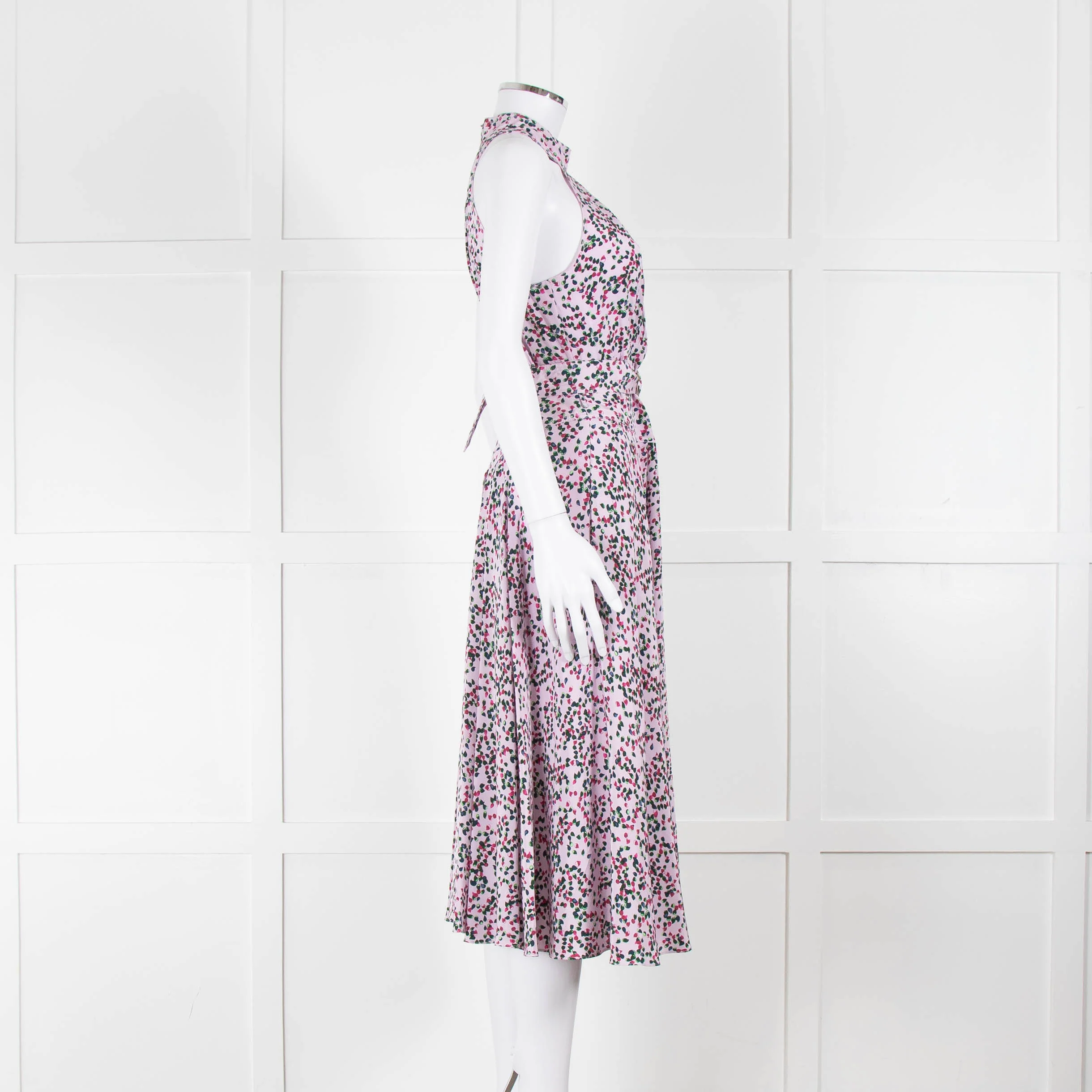 Diane Von Furstenberg Lilac Halterneck Midi Dress with Belt - Image 3