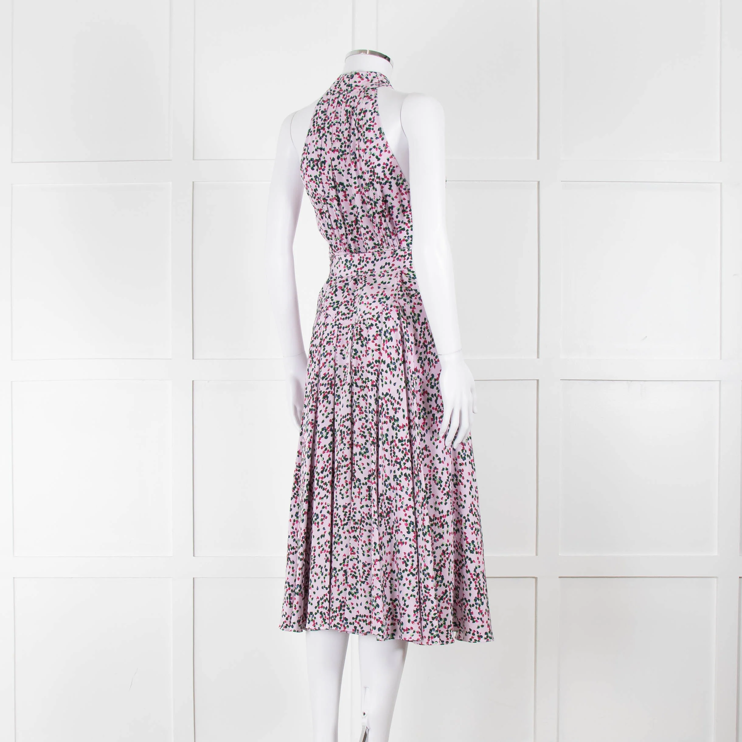 Diane Von Furstenberg Lilac Halterneck Midi Dress with Belt - Image 4