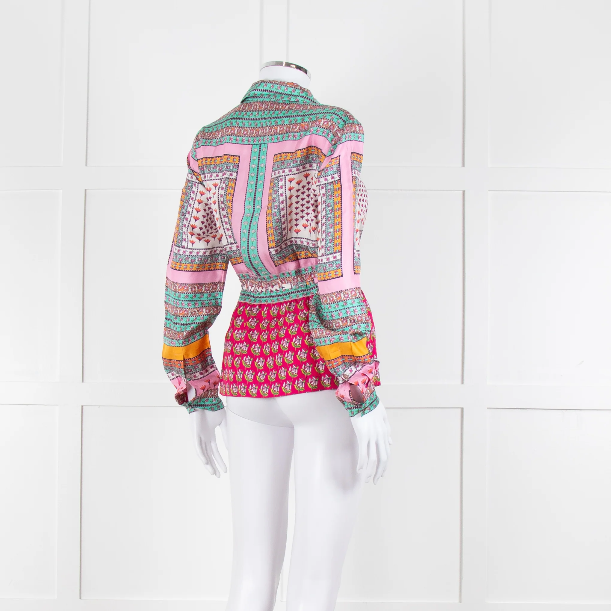 Diane Von Furstenberg Multi Colour Floral Print Drawstring Top - Image 4