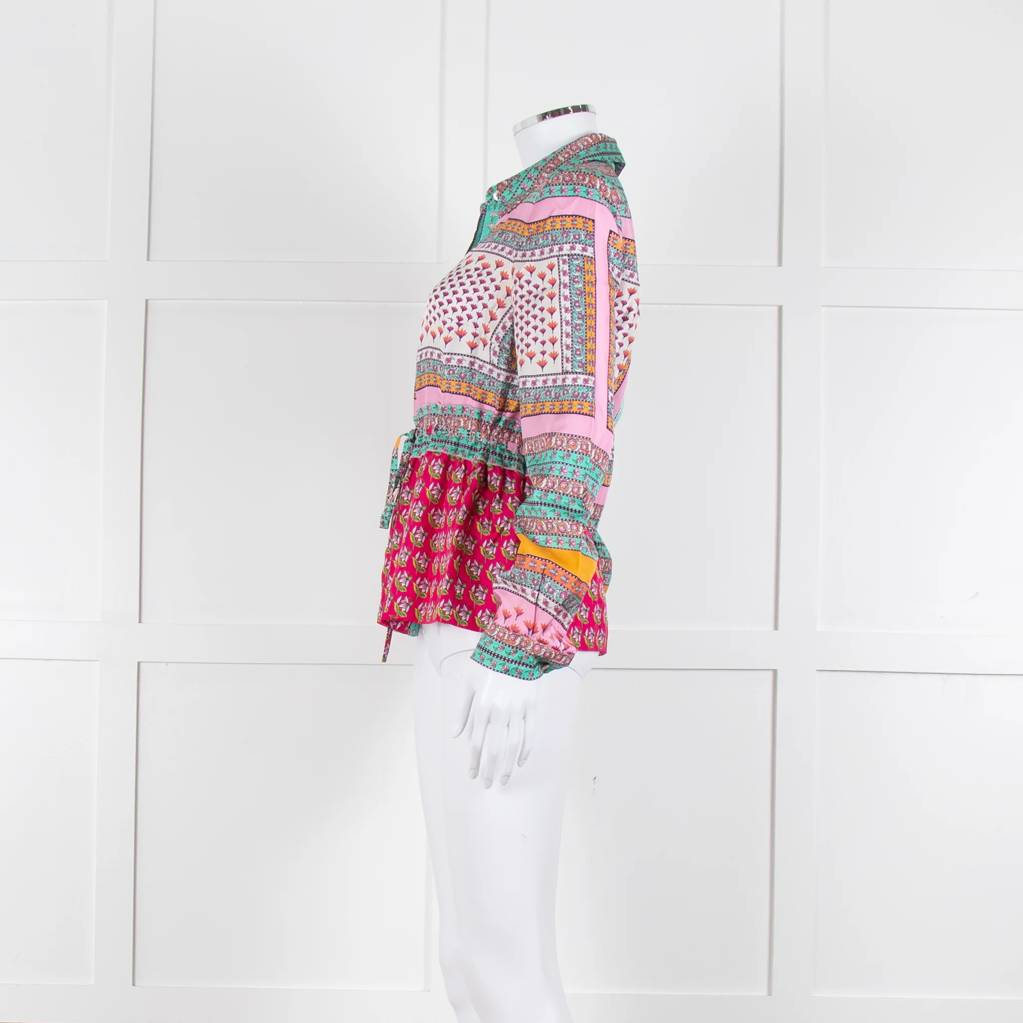 Diane Von Furstenberg Multi Colour Floral Print Drawstring Top - Image 7