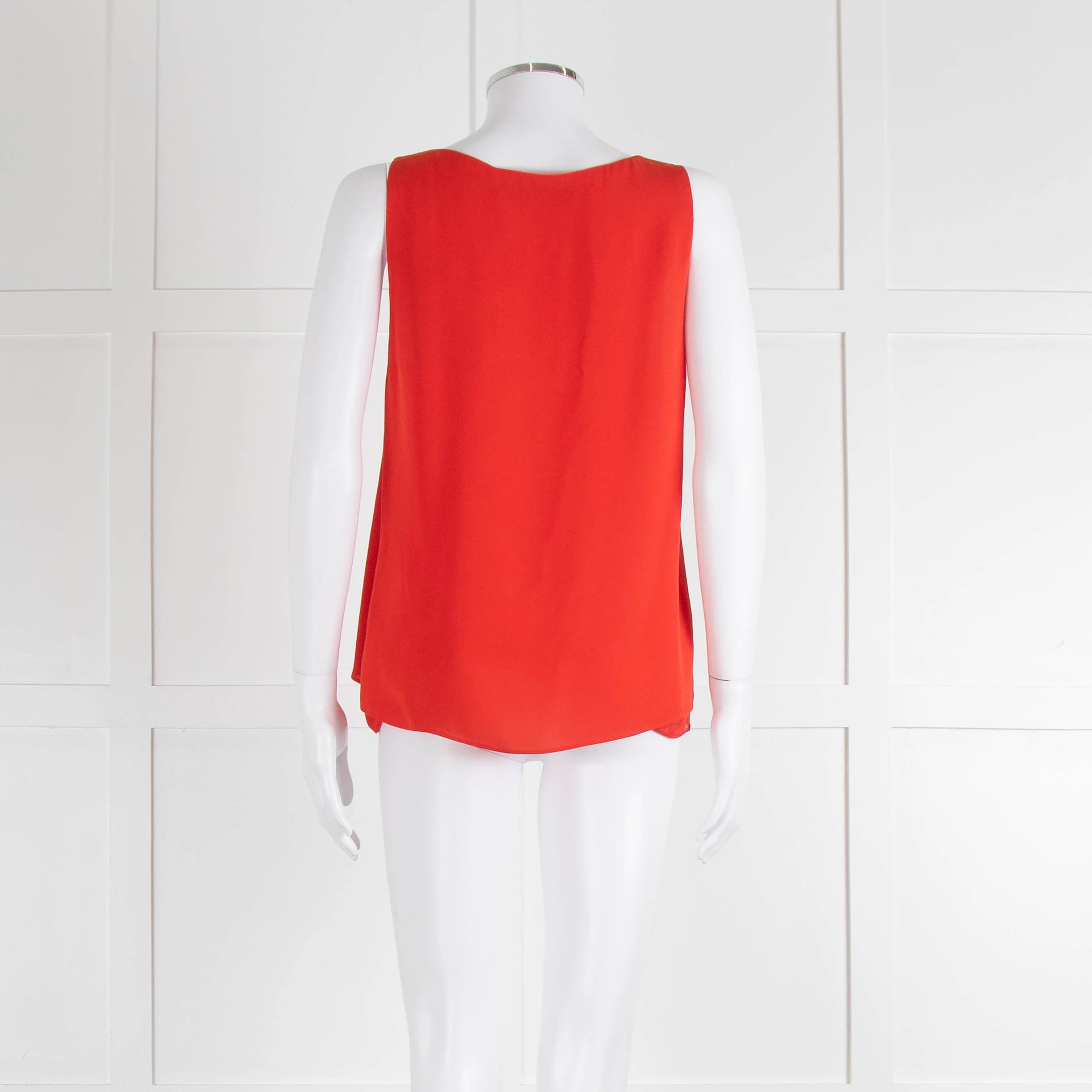 Diane Von Furstenberg Red Sleeveless Silk Double Layer Top - Image 5