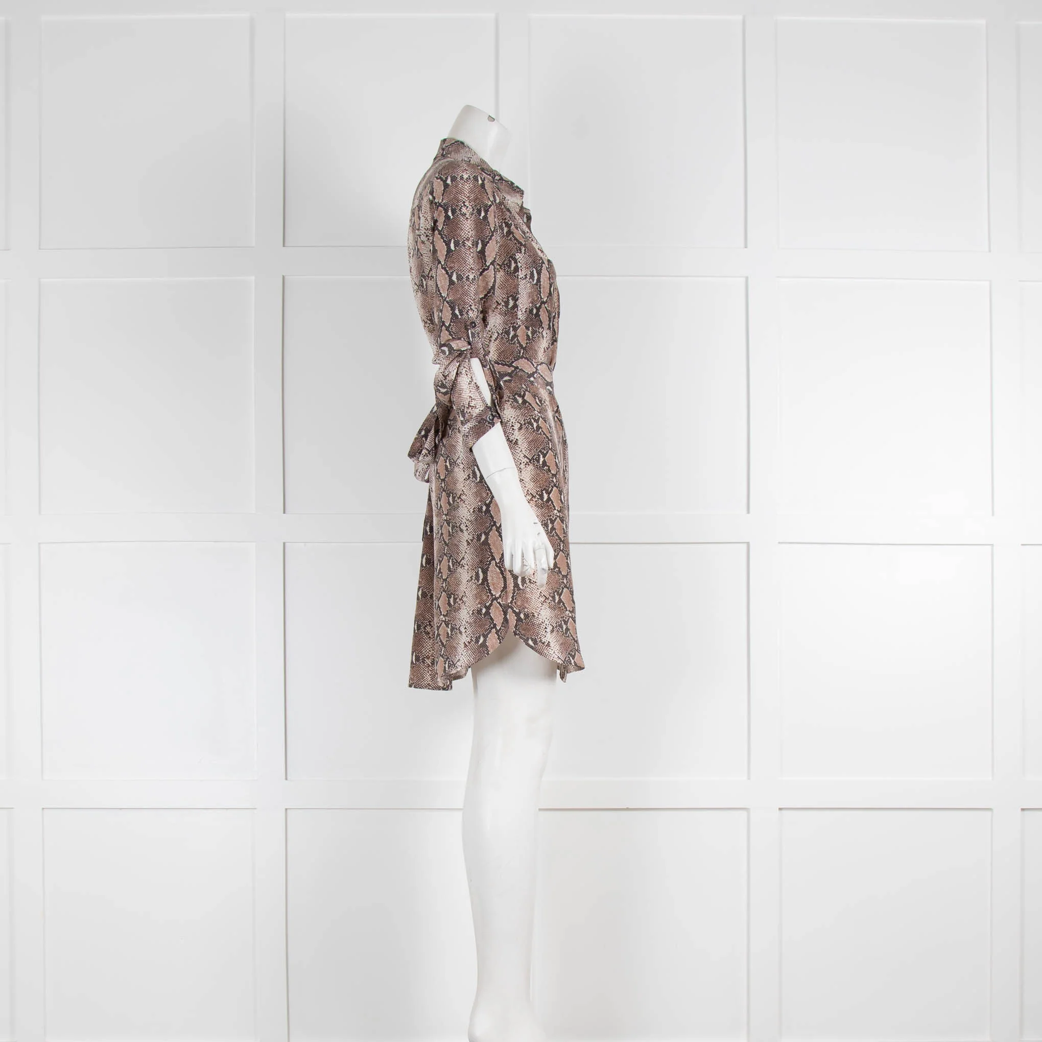 Diane von Furstenberg Snakeprint Silk Belted Shift Dress - Image 2