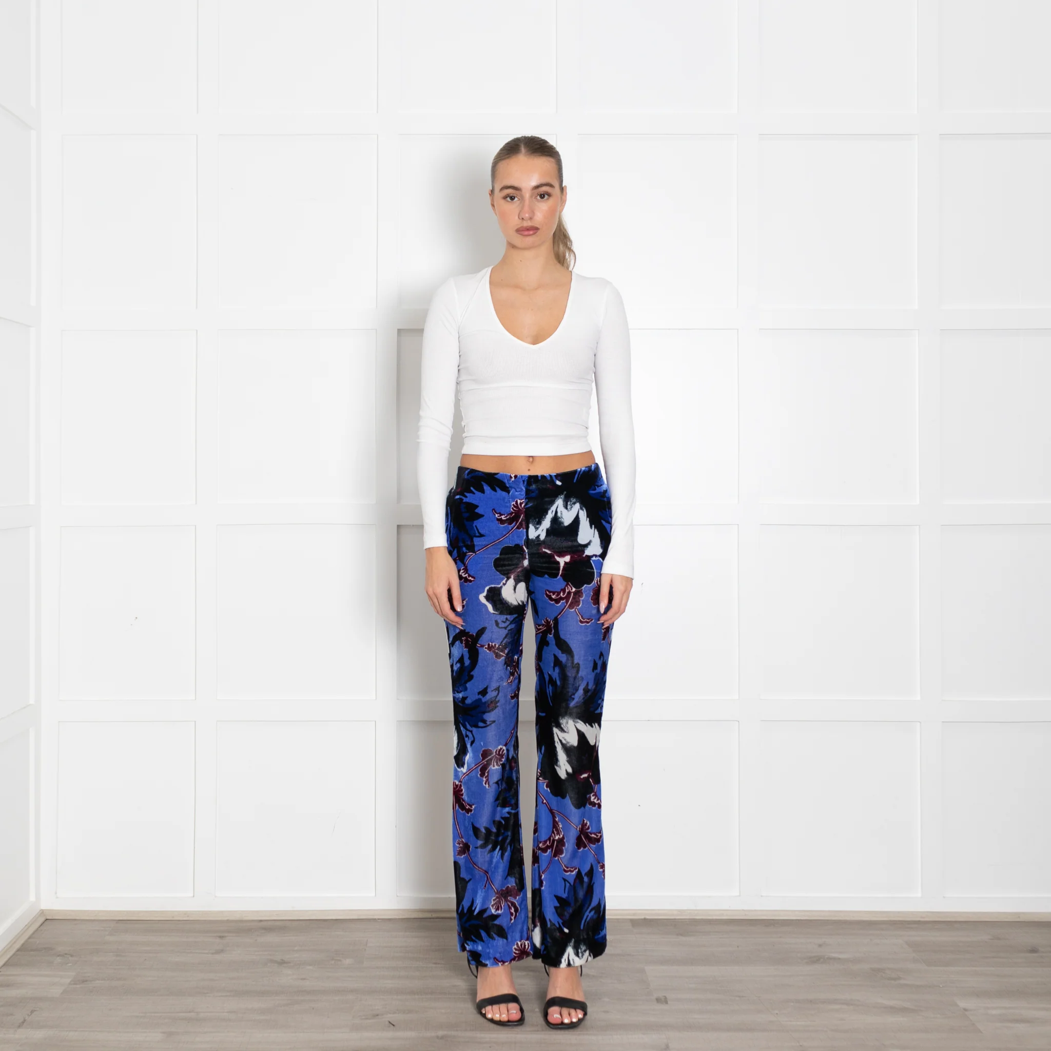 Diane von Furstenberg Velvet Blue, Burgduny, Black Trousers