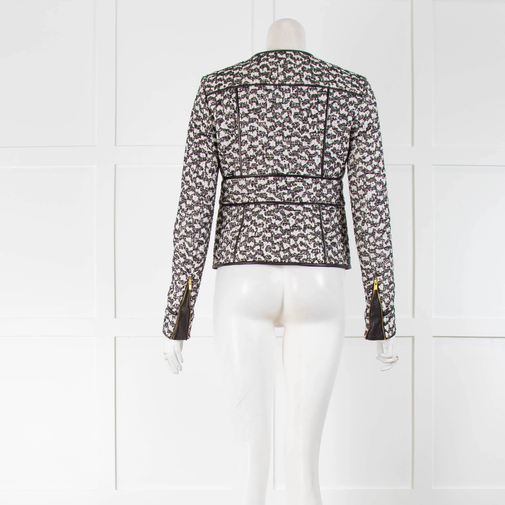 Diane Von Furstenberg Black White Boucle Jacket - Image 3