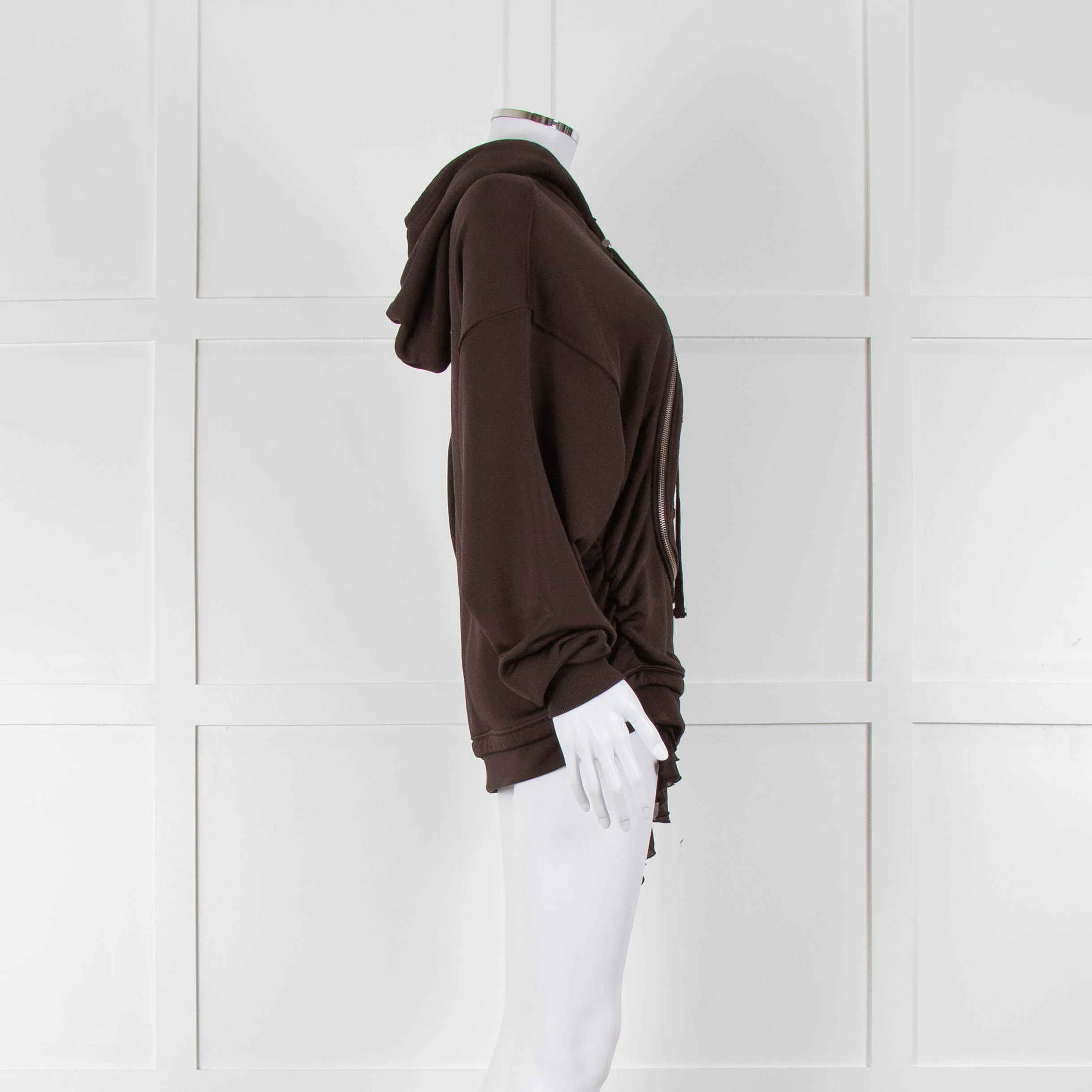 Diesel Brown Zip Up Bana Hoodie With Hem Detail - Image 3
