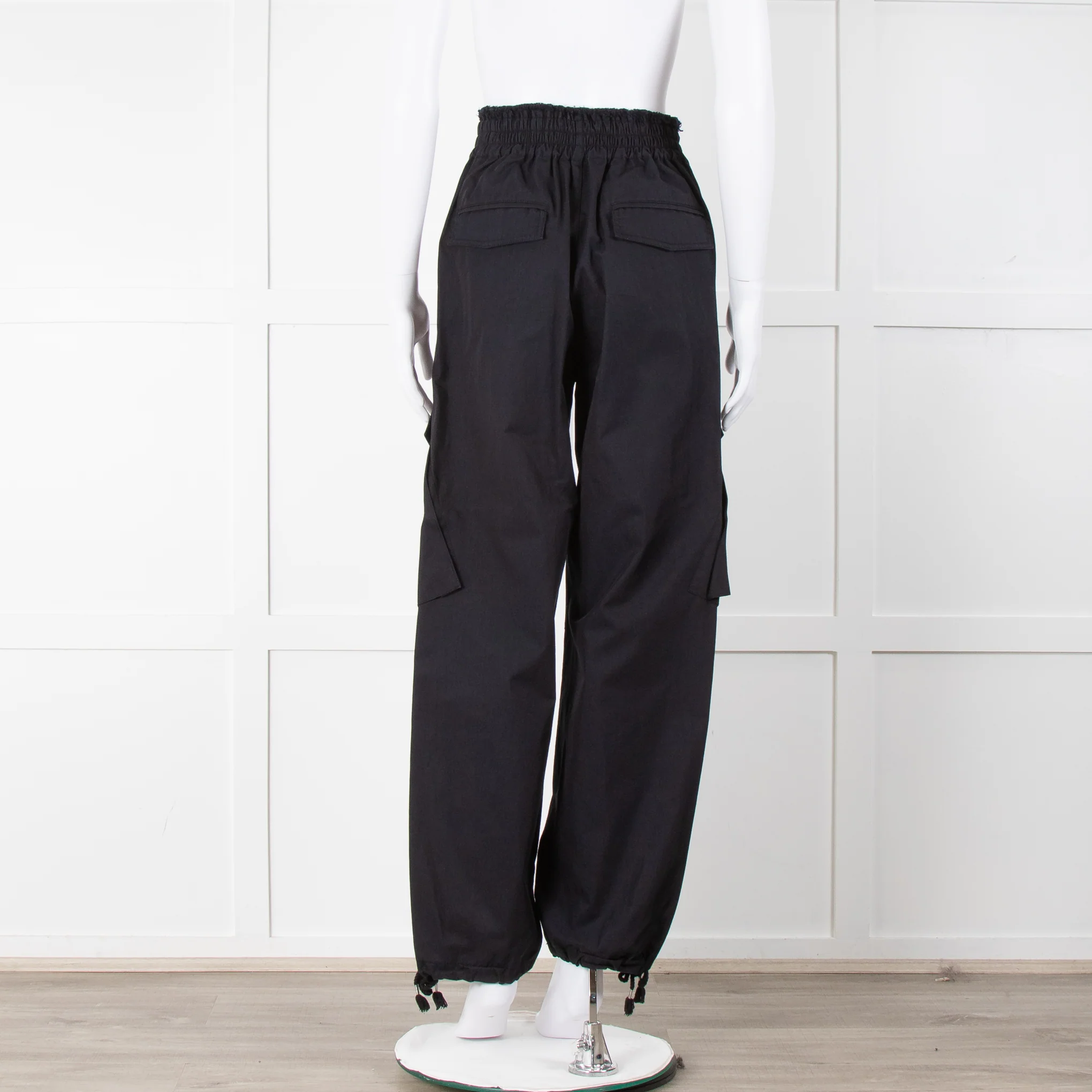 Dion Lee Black Frayed Waistband Cargo Trousers - Image 5
