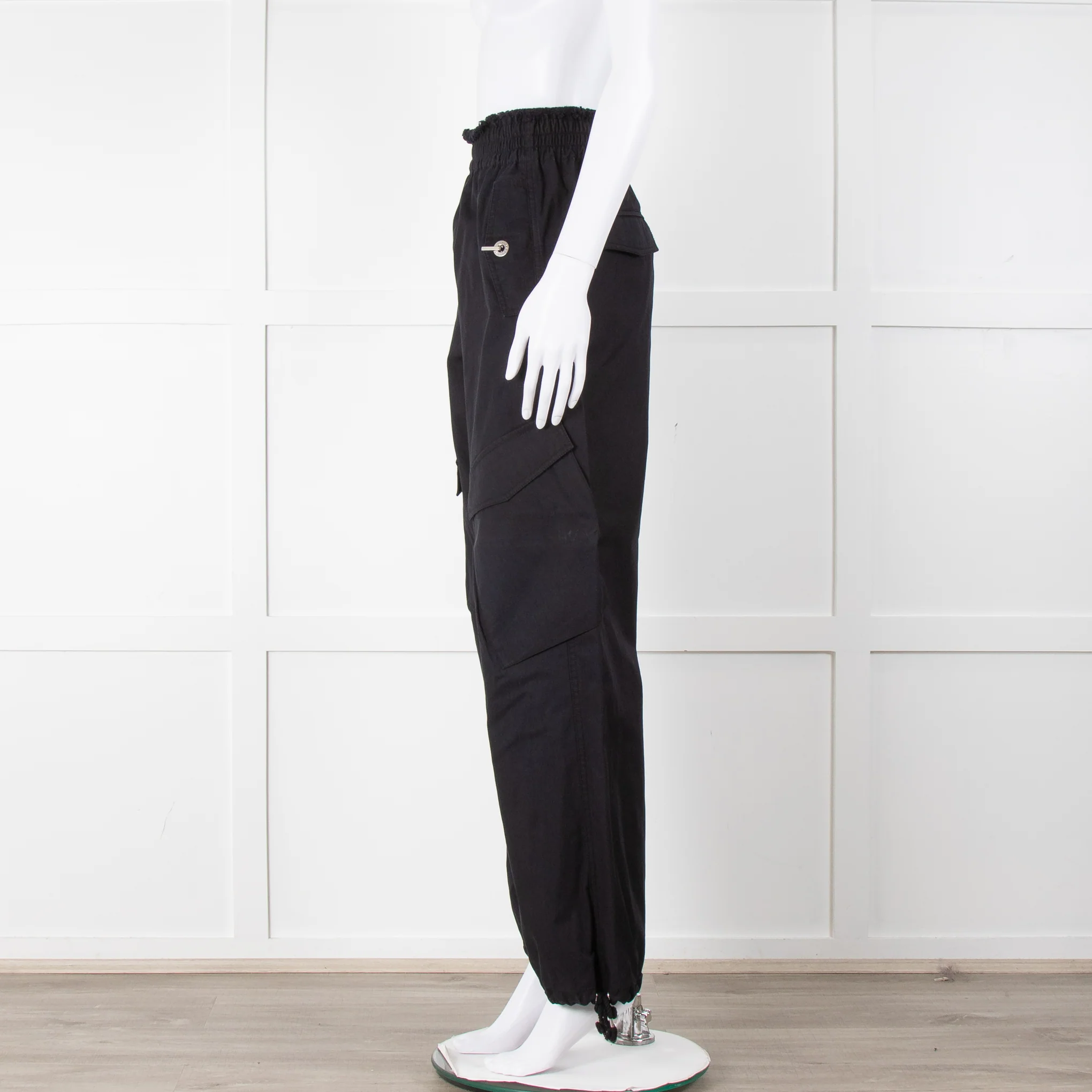 Dion Lee Black Frayed Waistband Cargo Trousers - Image 7