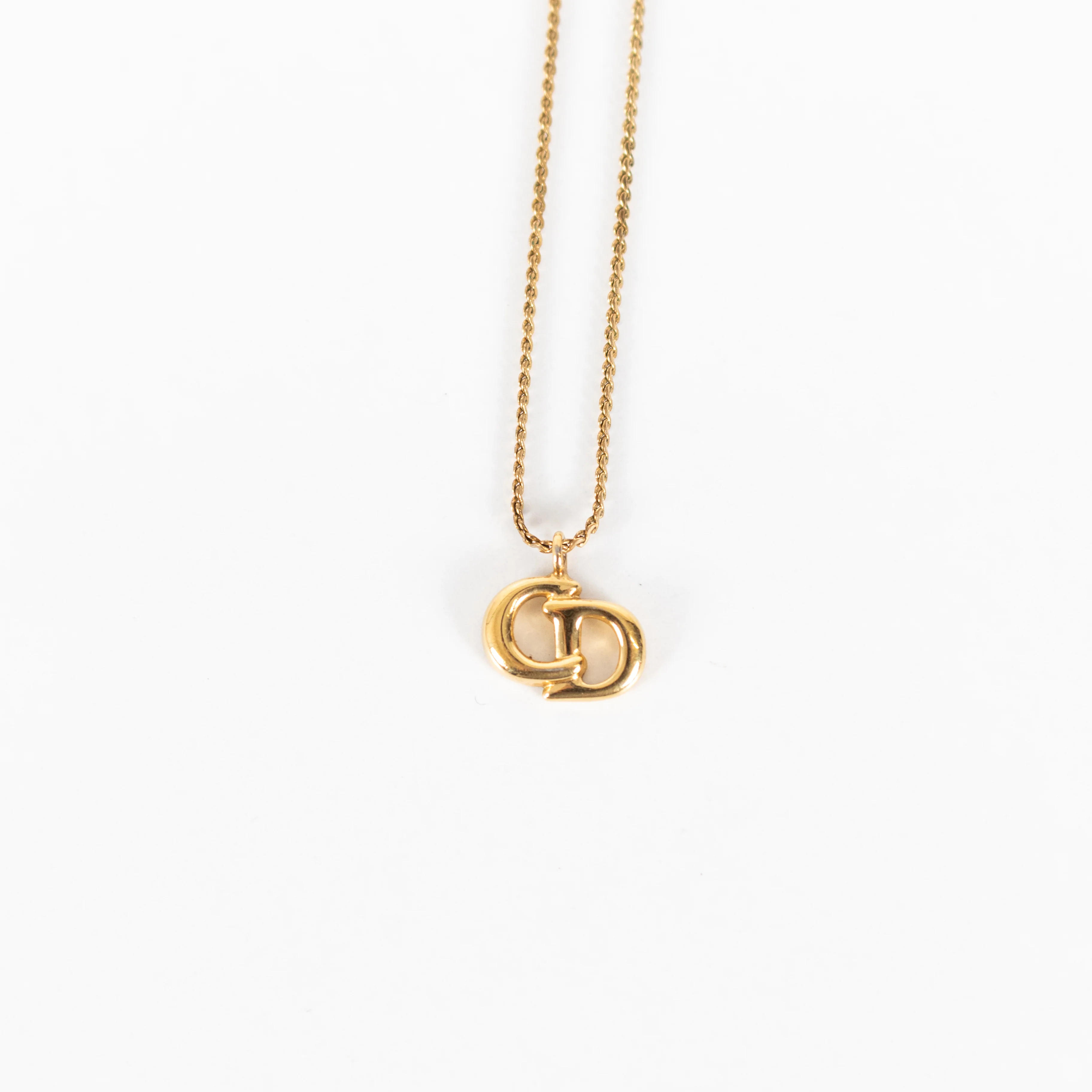 Dior Snake Chain Gold Tone CD Necklace - Image 3
